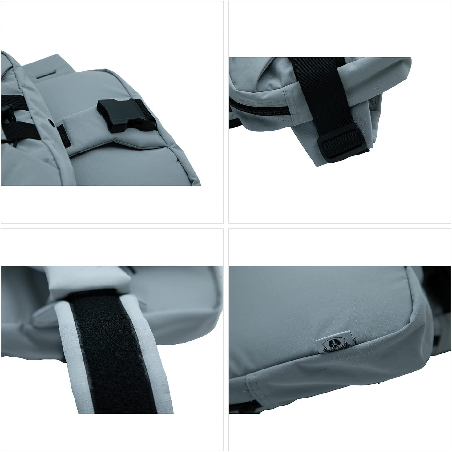 Large Dog Backpack, Outdoor Hound Saddle Bag Dog Pack with Side Pockets for Small Medium Large Dogs, Adjustable Tactical Dog Pack for Hiking, Travel, Camping, Training Gray M image number 6