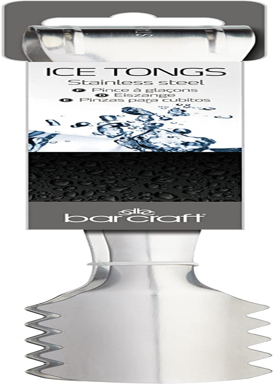 Barcraft Ice Tongs, Stainless Steel Ice Tongs for Ice Bucket, Sugar Cube, Coffee Bar with Serrated Tongs Head for Ice in Cocktails, 16 Cm, Silver image number 3