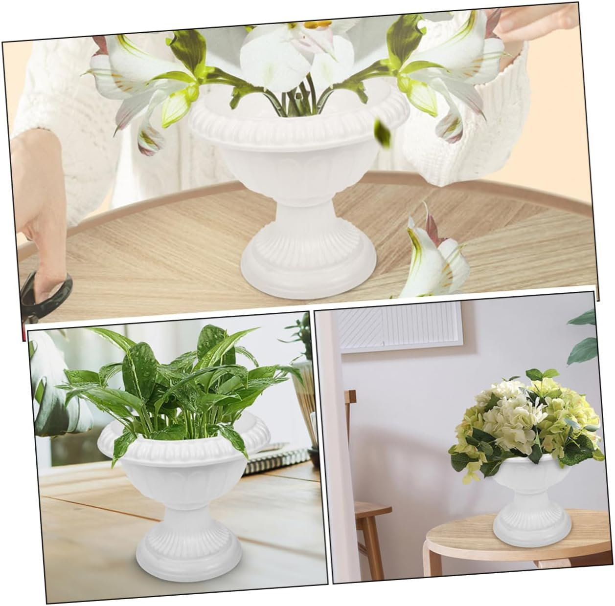 Outanaya 8Pcs European Style Decorative Flower Pots for Gardening Mini Roman for for Home Office and Outdoor Decoration image number 2