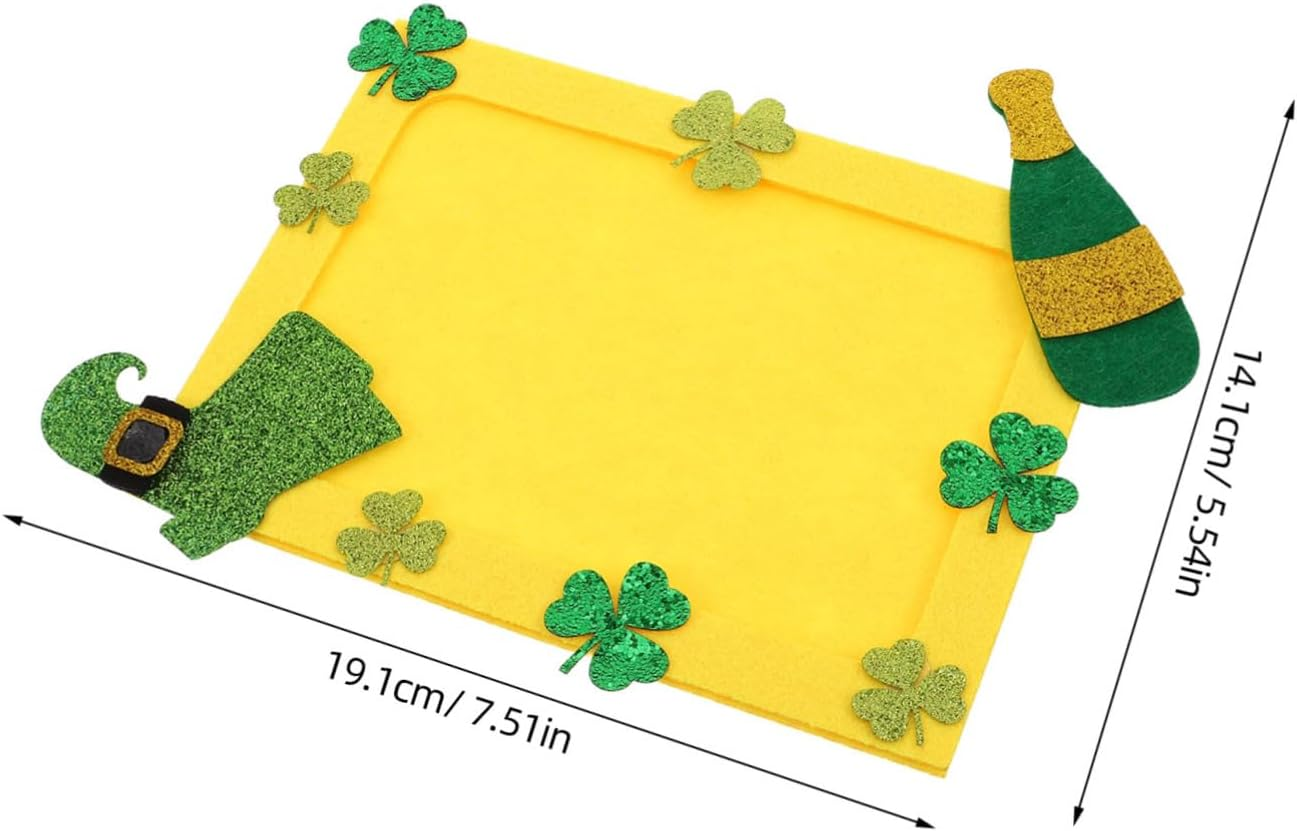 INOOMP Diy Craft Photo Frame Irish Shamrock St Patrick'S Day Decor Unfinished Decorative Artwork Frame image number 2