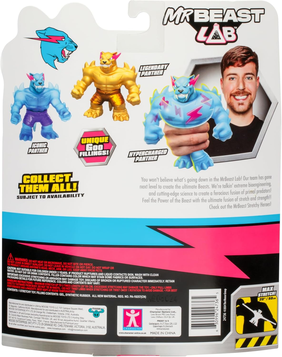Mrbeast Lab 24736 Stretchy Figure by Heroes of Goo JIT Zu, Squishy Hypercharged Panther, Multi-Coloured image number 5