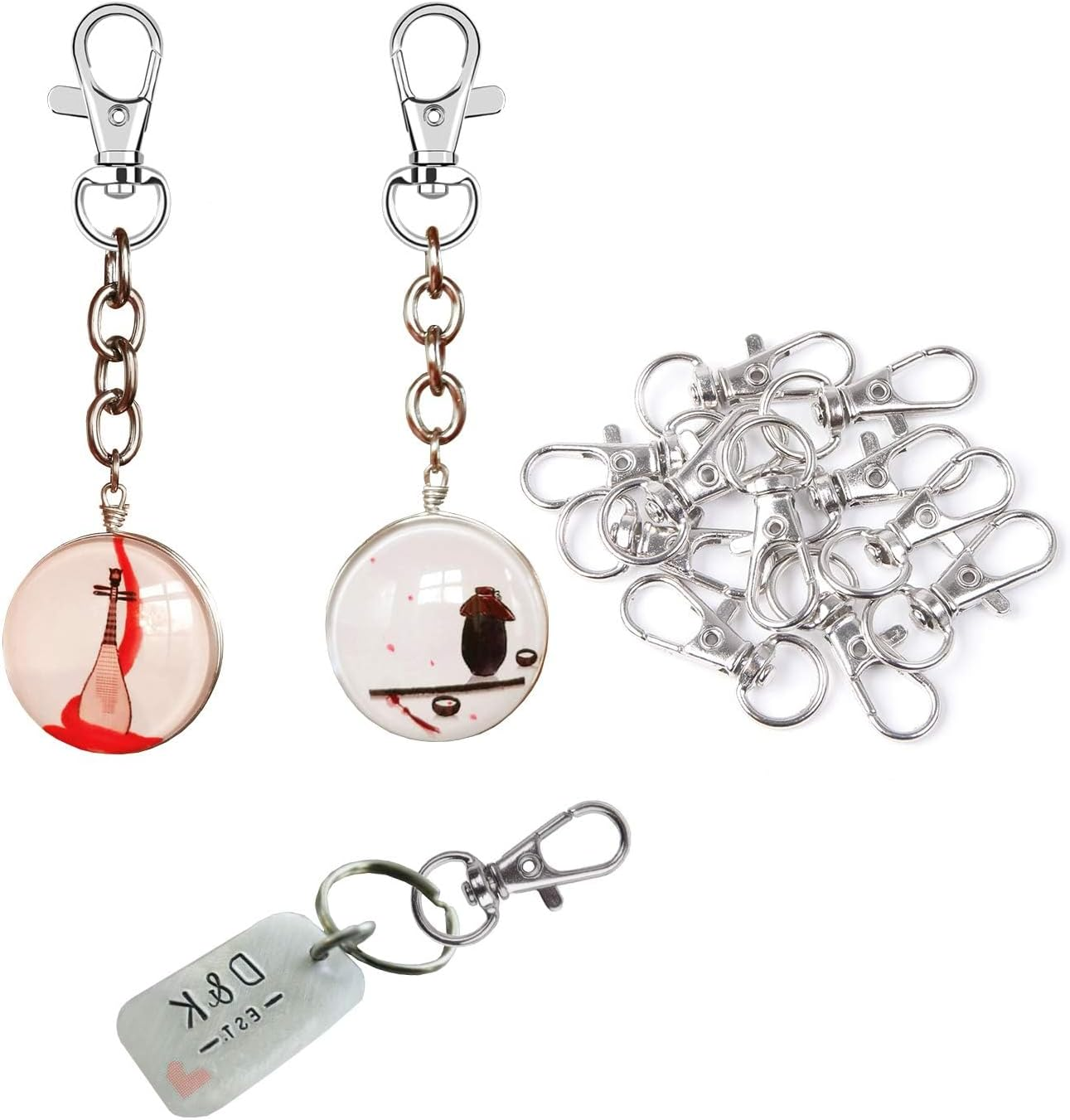 60Pcs Key Chain Clip Hooks Swivel Clasps Lanyard Snap Hook Lobster Claw Clasp for Keychain DIY Jewelry Crafts image number 3