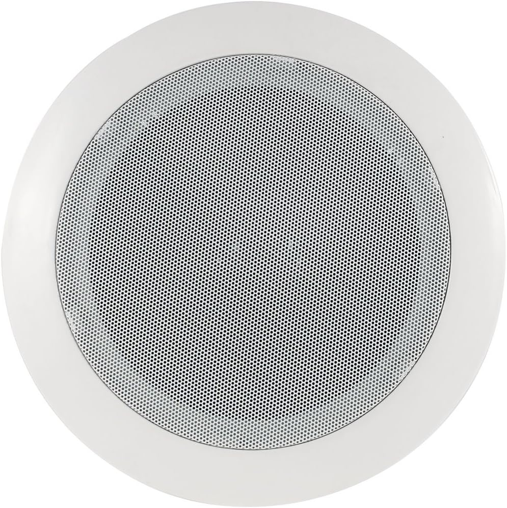 Ruilogod Home Theater in Wall Ceiling Mounted round Shaped Audio Loudspeaker Background Music Streaming Stereo Speaker System 23Cm 9 Inch Diameter White