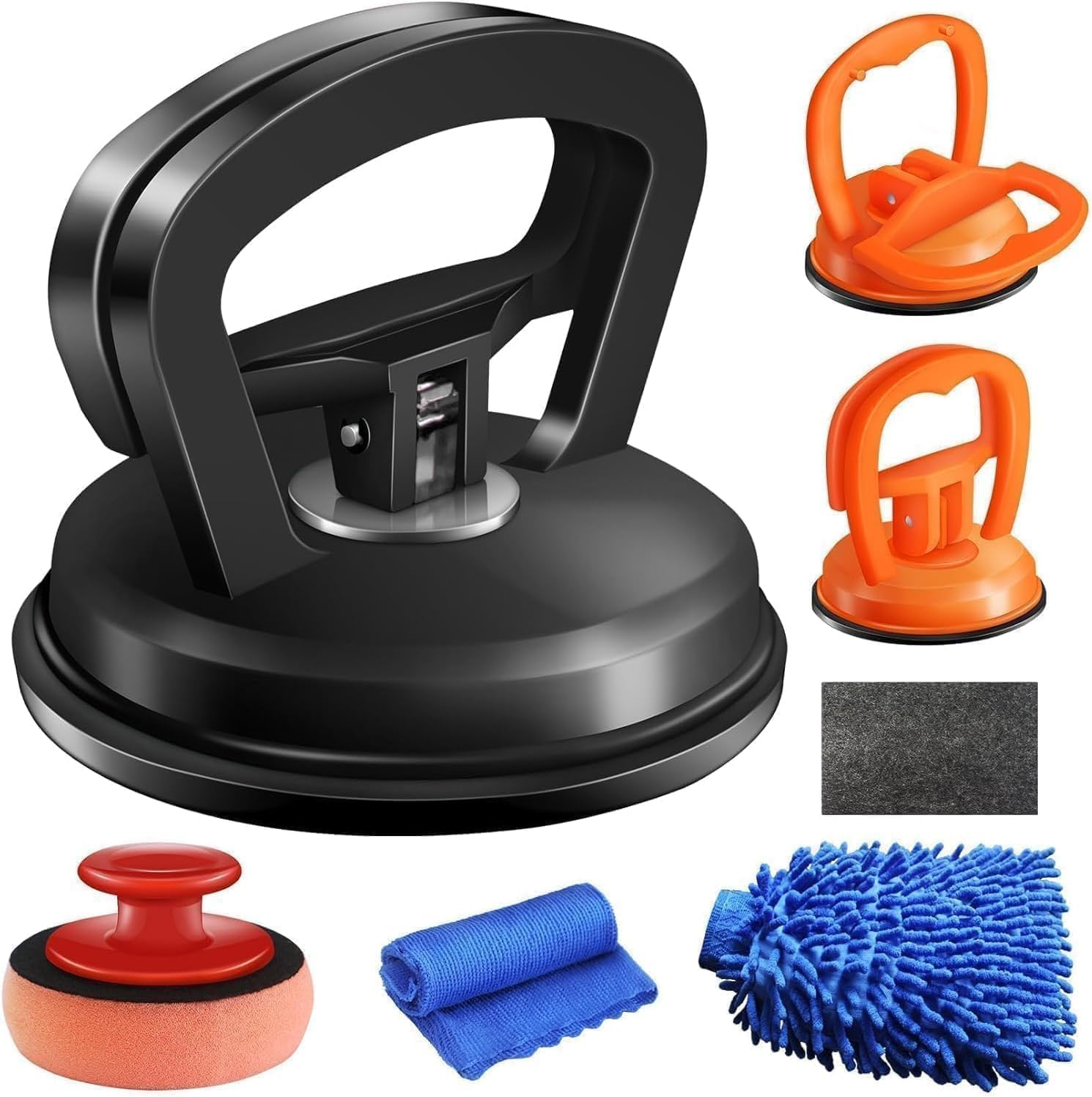 Tiantanghu Dent Puller,3 Pack Car Dent Puller Car Dent Removal Kit Suction Cup Dent Puller Dent Remover Tool and Dent Repair Kit Handle Lifter for Cars Body,Glass,Screen,Objects Moving (Black+Orange) image number 6