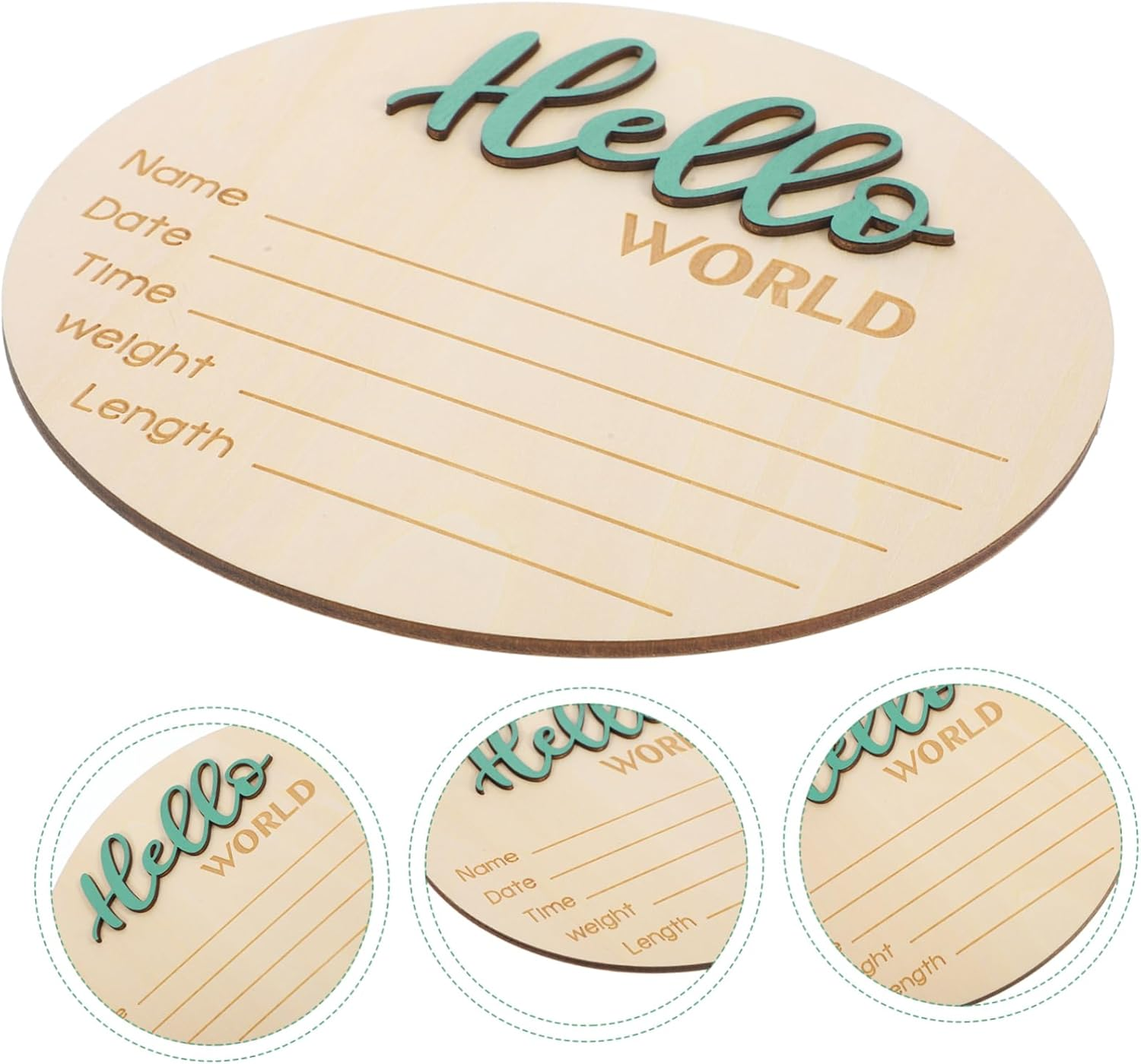 BESPORTBLE Announcement Wooden Sign Newborn Photography Prop Essential for Newborn round Birth Announcement image number 2