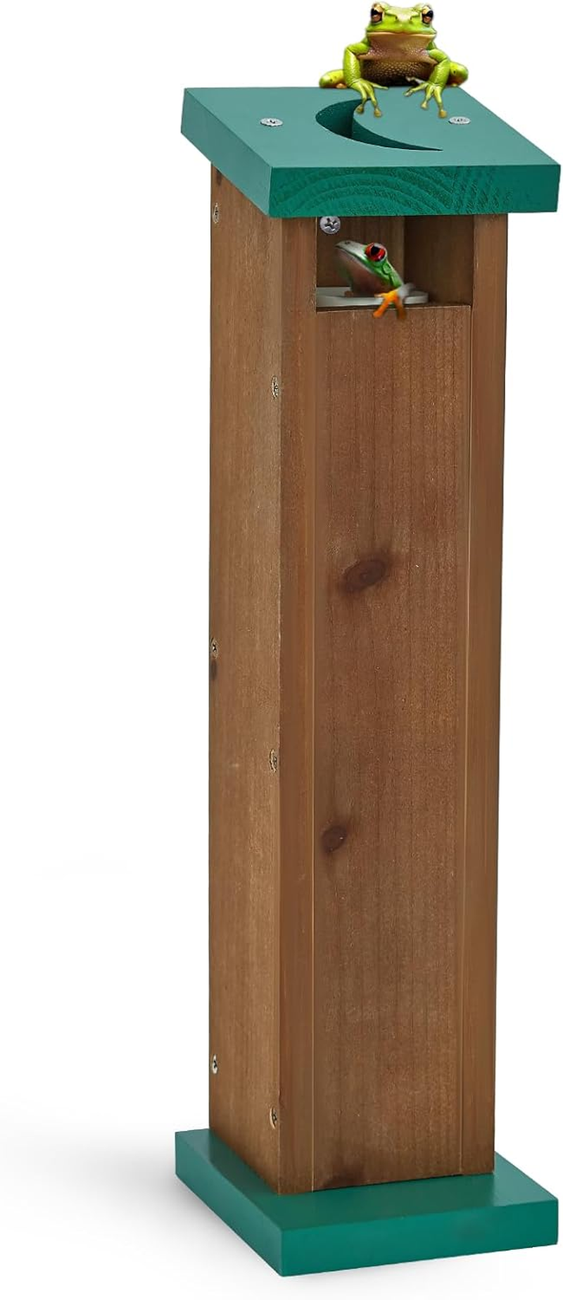 Tree Frog House for Many Species of Tree Frogs, Deluxe Wood Tree Frog Nest Frog Habitat Frog Shelter for outside Garden, Indoor Breeding (Brown) image number 1