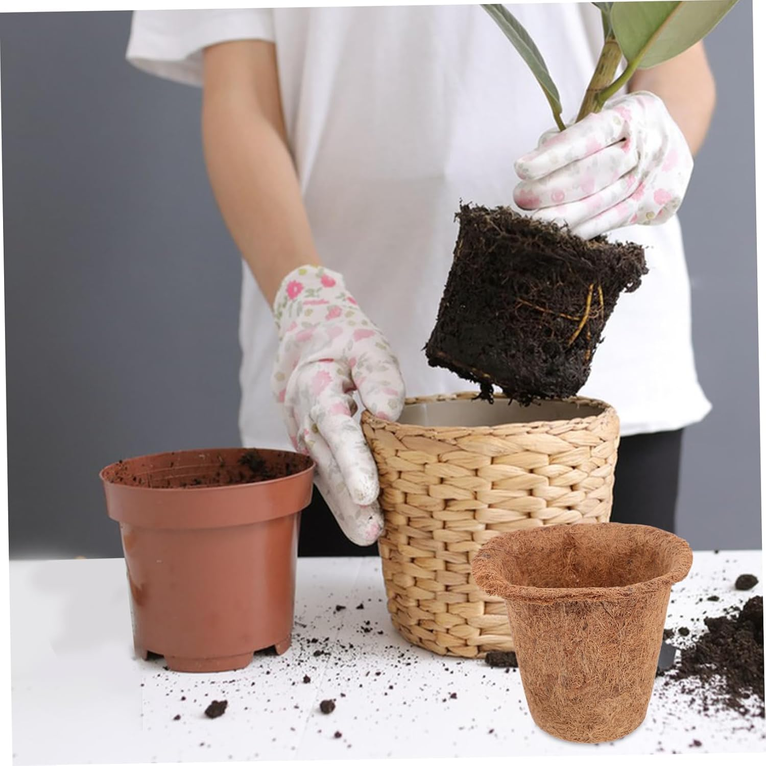 SUPVOX 4Pcs Coconut Fiber Seedling Pots Nursery Pots for Plants Plant Supplies Gardening Supplies image number 1