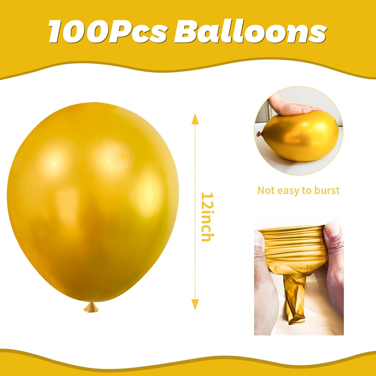 Yehnda Metallic Gold Balloons 12 Inch 50 Pcs Chrome Latex Party Helium Birthday Wedding Anniversary Decorations - Green image number 5