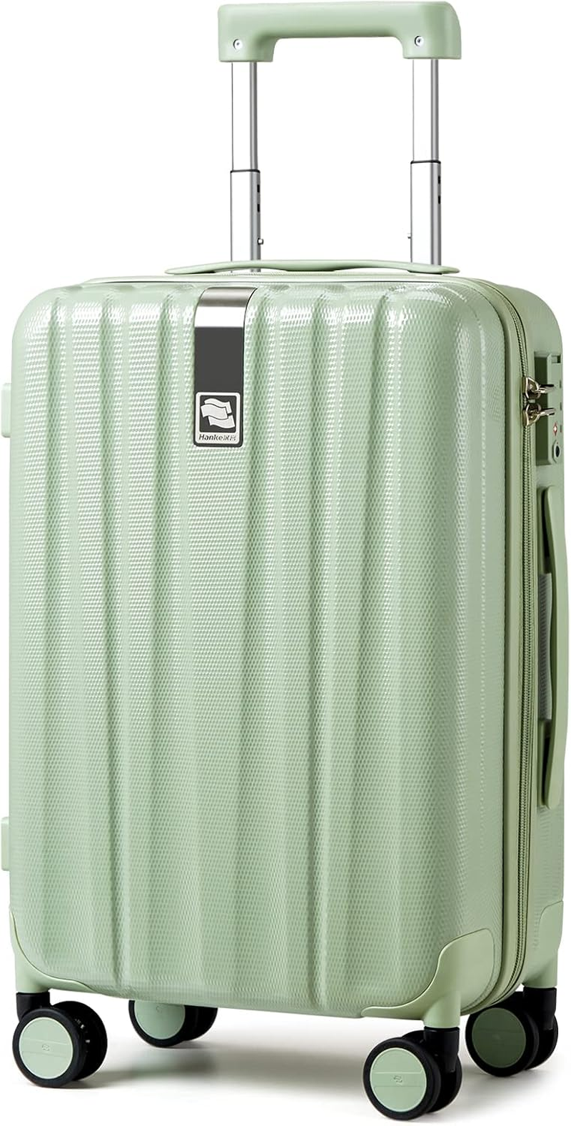 Hanke 14 Inch Underseat Carry on Luggage with Wheels Hard Shell Suitcases Carry on Bag Lightweight Small Mini Suitcase Luggage for Travel(Jet Black)