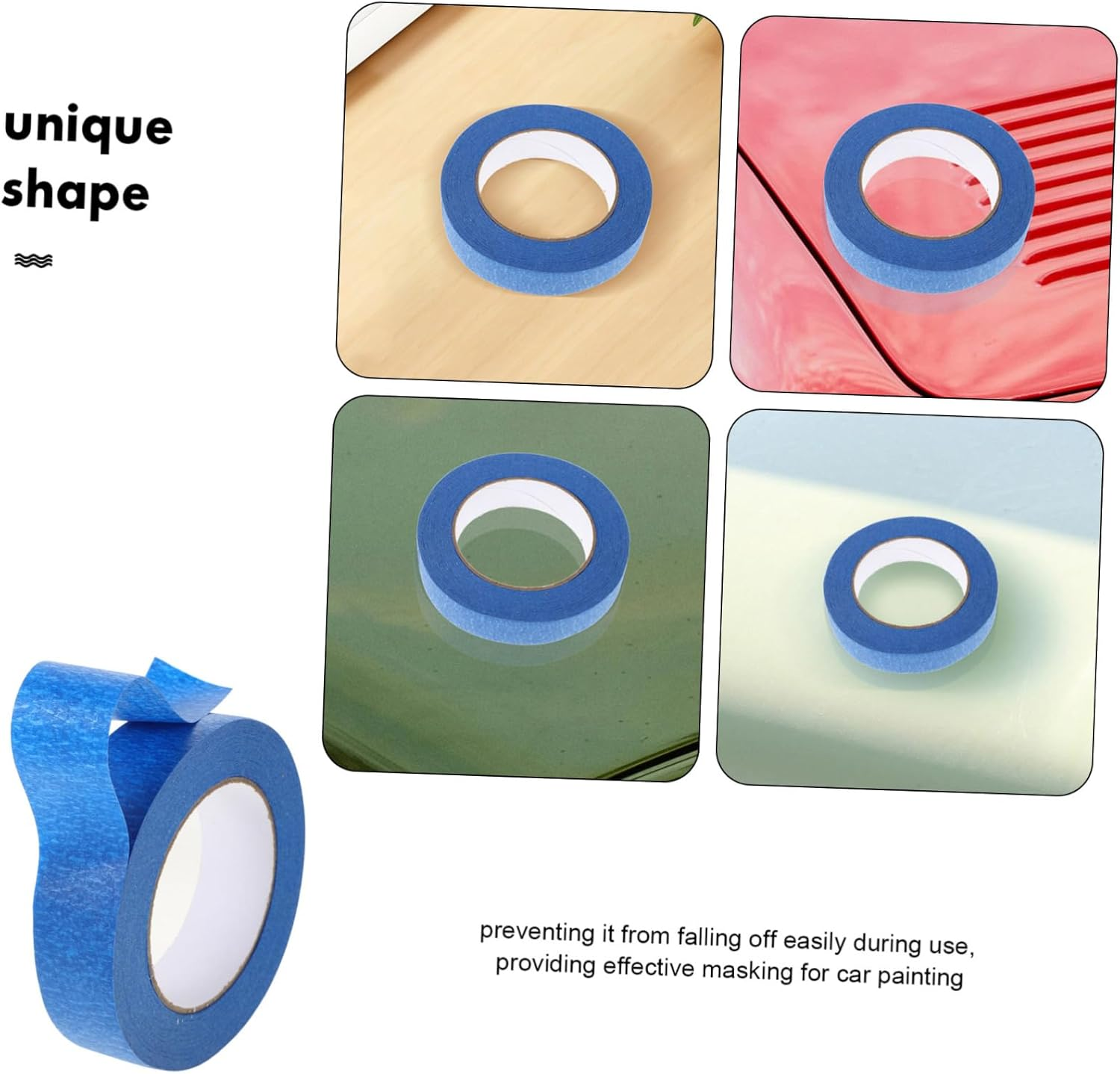 High Adhesion Blue Masking Tape 30Mm X 50M for Automotive Painting, Non-Residue Paper Tape Precise Edge Protection, Professional Spray Paint and Car Detail Use image number 2