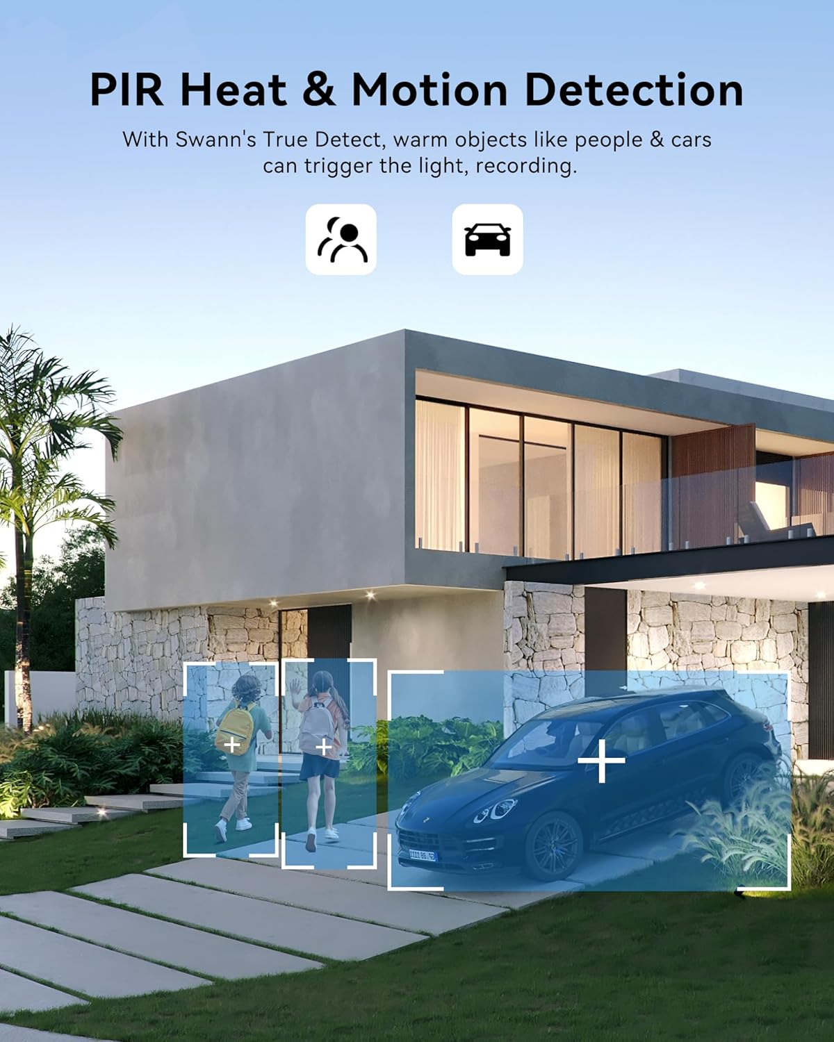 Swann 4K Master Security Camera System, 8Pcs Poe Bullet Cameras, 8CH Cat5E Wired NVR System with 2TB HDD, Sensor Spotlights, Color Night Vision, 24/7 Home Surveillance, True Detect, Indoor/Outdoor image number 1