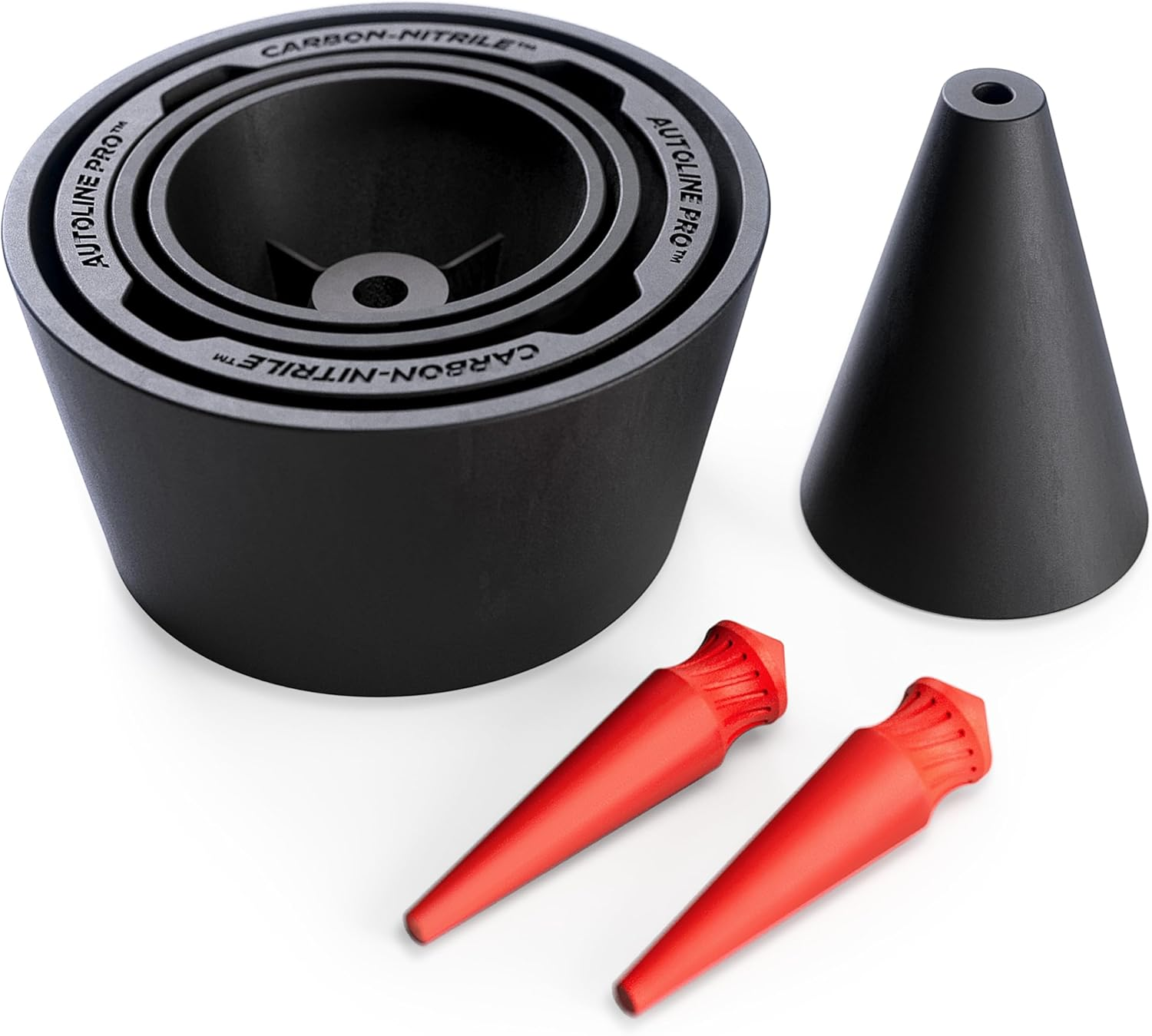 Autoline Pro Cone Plugs 2-In-1 Adapters | for Automotive Smoke Machine Leak Testing | Cone & Cap Plugs Function | Carbonnitrile&trade; | Patent Pending