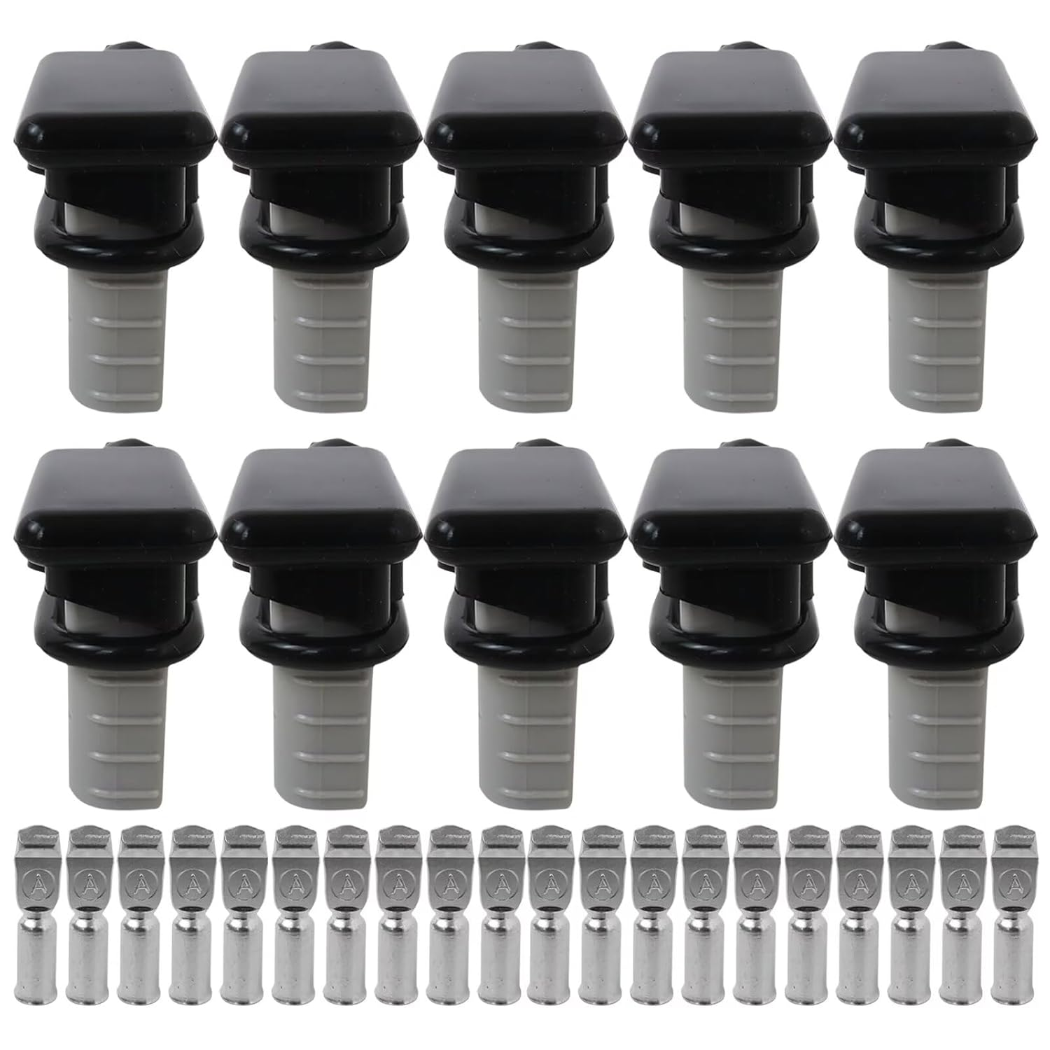 10Pcs Anderson Style Plug 50 Amp with Dust Cover Cap 6AWG DC Connector 12-24V Power Tool, Suitable for Solar Pandels Caravans 4WD image number 3
