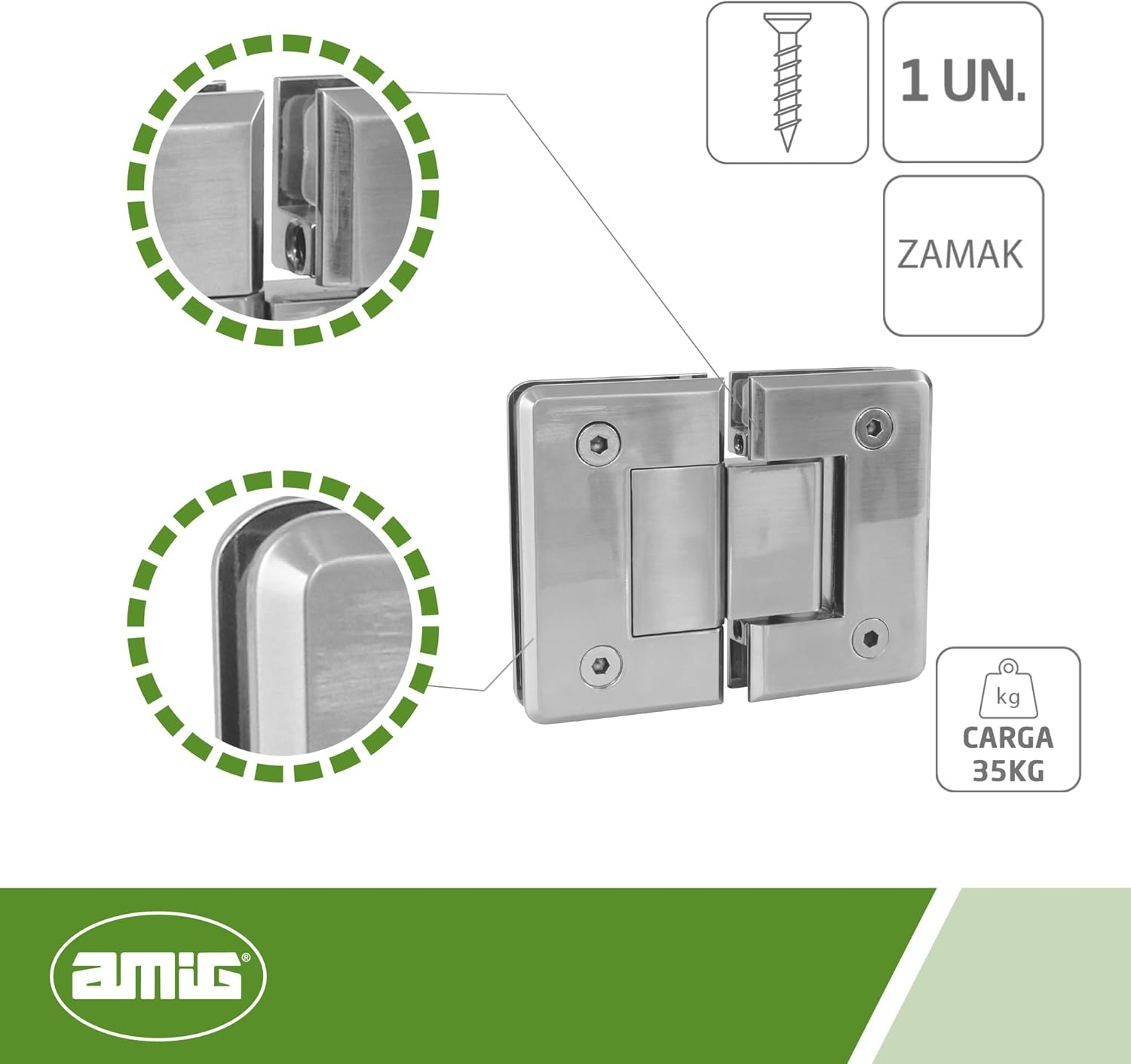 AMIG 19959 - Shower Hinge Mod. C Nickel Matt image number 4