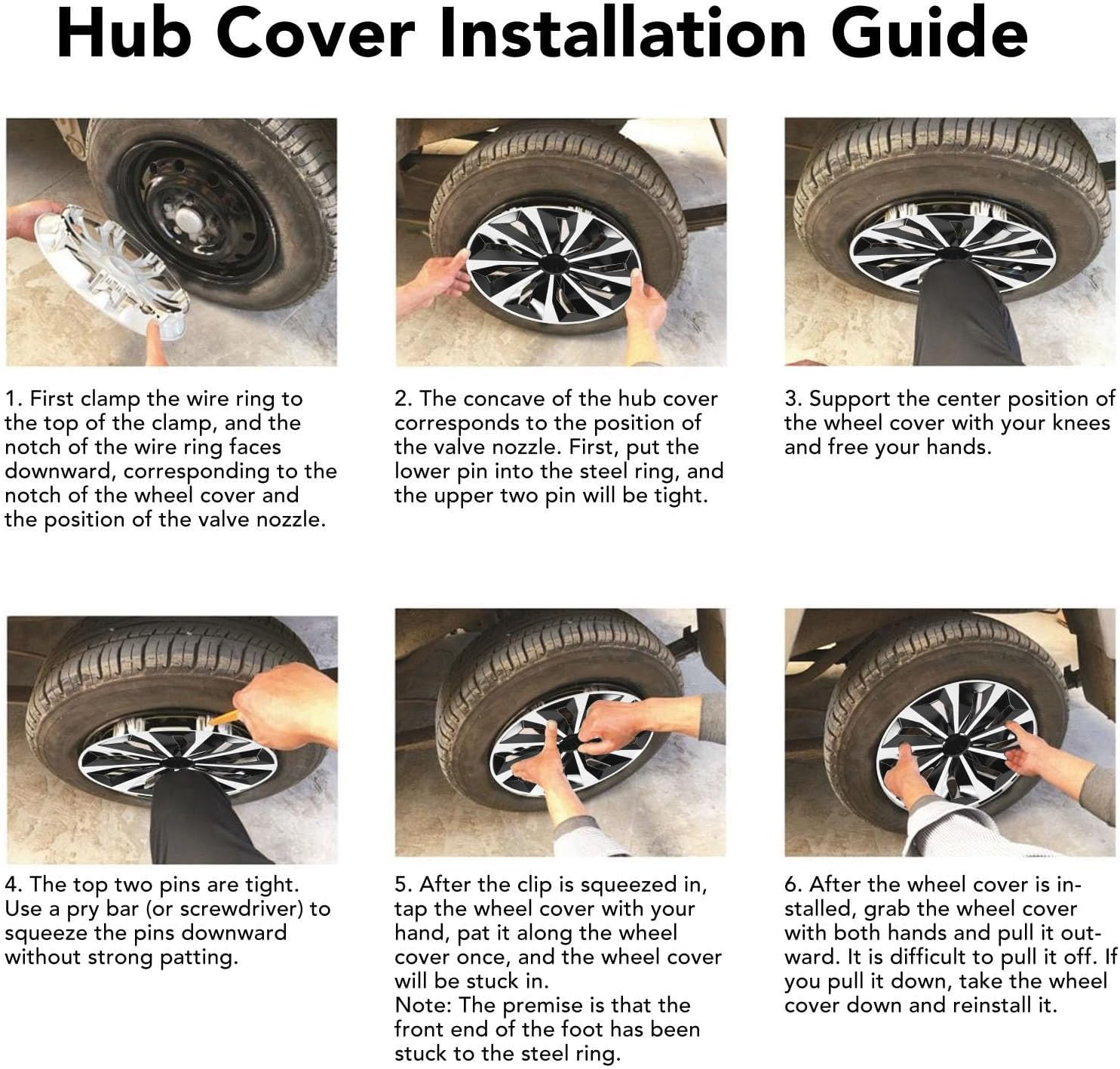 Hubcap Wheel Covers, 4Pcs 16 Inch Full Protect Stylish Look Car Decor Wheel Covers, Suitable for R16 Wheel Rim image number 5