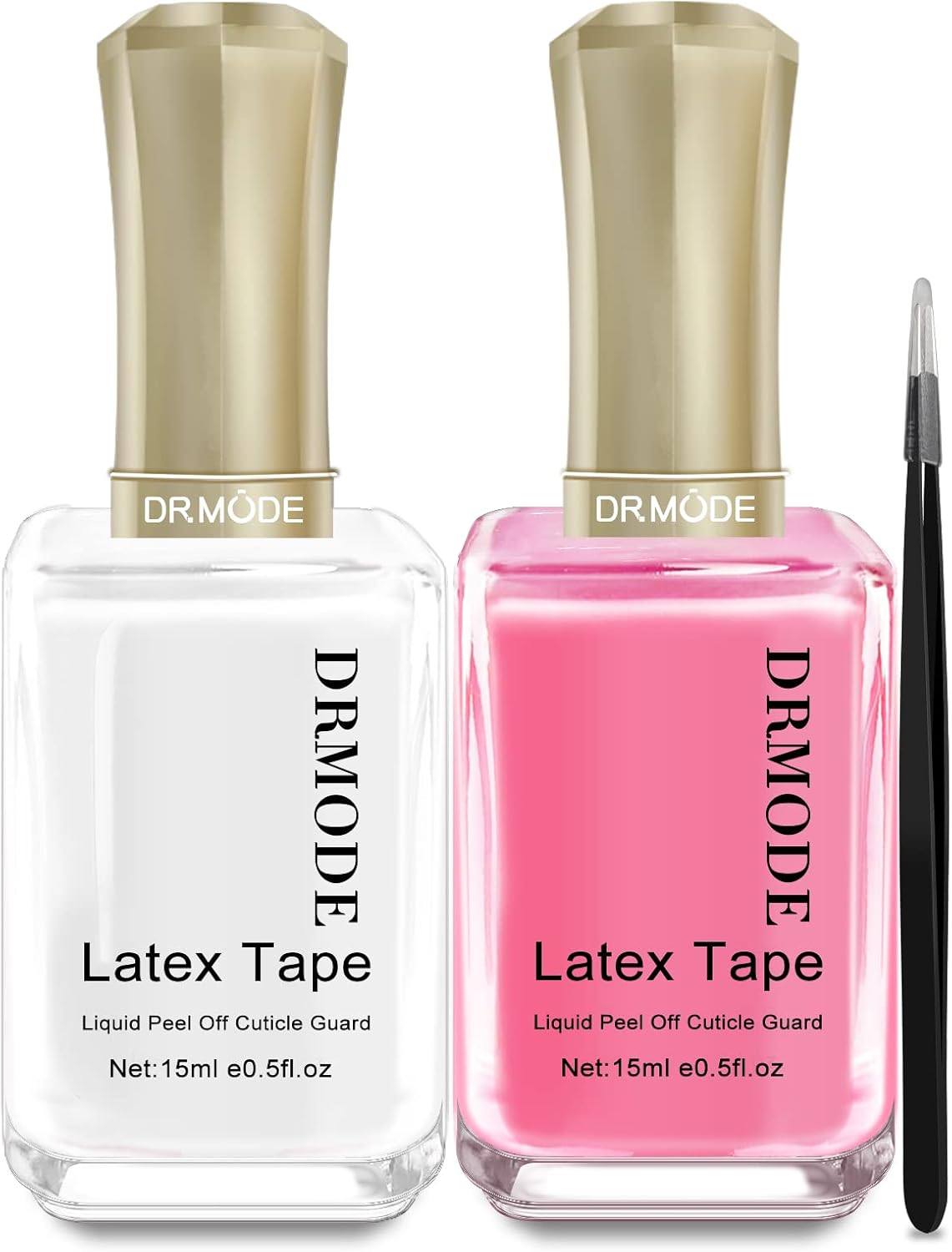 DRMODE Liquid Latex for Nails 30ML Fast Drying Cuticle Guard Latex Tape Peel off for Nails Painting, Stamping Skin Protectors Barrier for Nail Art with Bonus Tweezers for Various Nail Art image number 1
