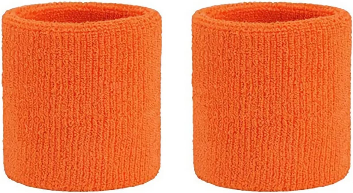 Colorful Cotton Sport Wristbands for Men and Women-3' Athletic Terry Cloth Sweatbands in Neon Colors-Wrist Sweat Bands for Tennis, Basketball, Running, Gym (1 Pair) image number 3
