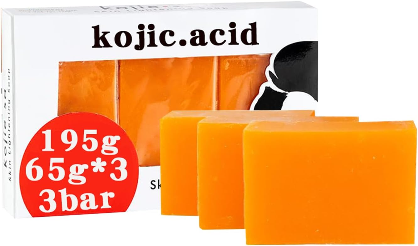 3-Pack Double Brightening with Kojic Acid Soap & Turmeric Soap ，Dark Spot Defense from Pure Kojic Acid ，Glow-Boost for All Skin Types image number 4