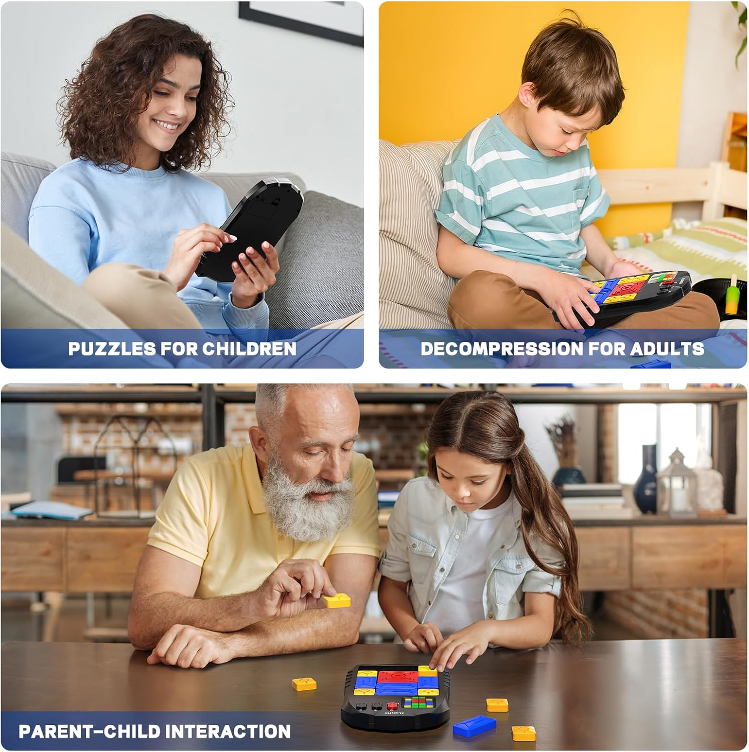 JUKUDAHU Handheld Slide Puzzle Blocks Game for Kids 3 4 5 6 7 8 Years Old - Developmental Fidget Toys for Teens 8-12, Indoor Party Board Play, Outdoor Travel Games, Learning Gifts Boys Girls Adults image number 2