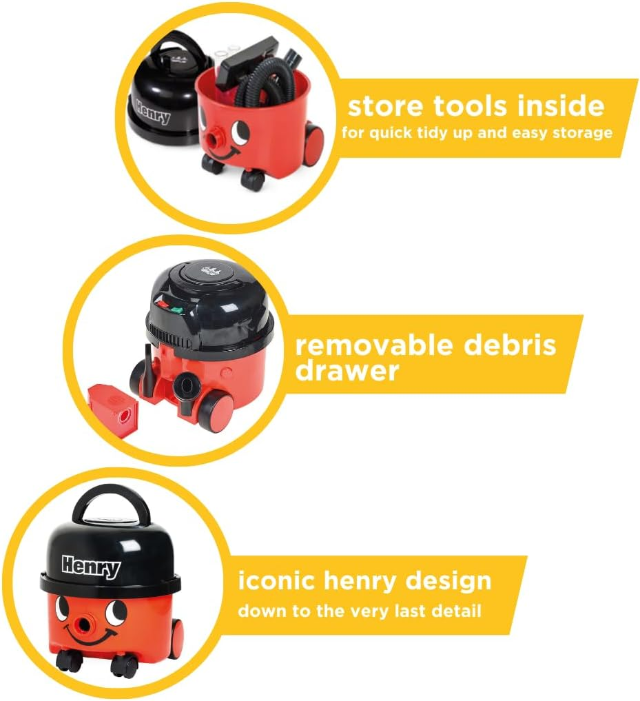 Casdon Henry Toy Vacuum Cleaner, Red (728) image number 3