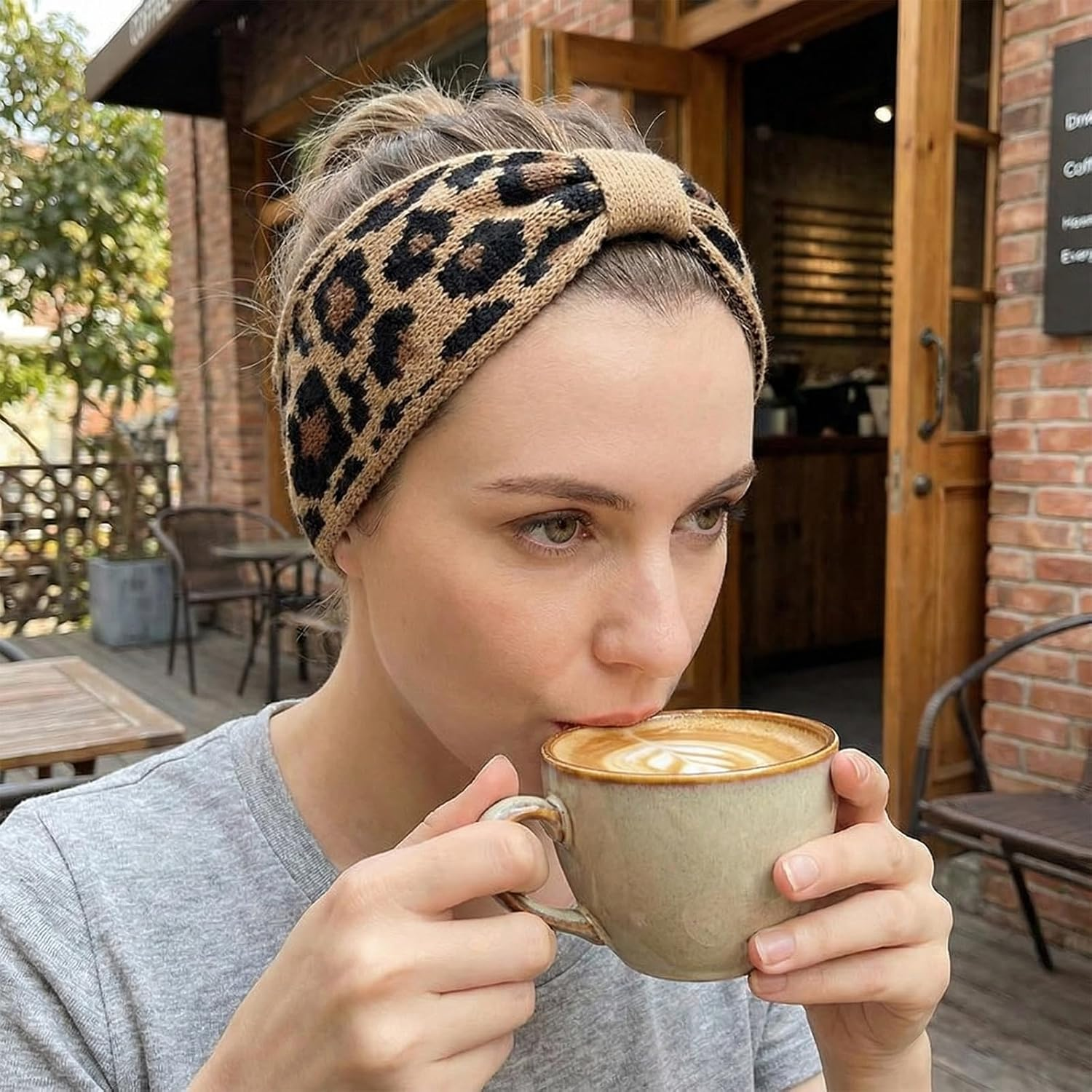 Leopard Print Headband, Leo Headband Women, Set of 3, Soft Fleece, Winter Women, Headband Leopard Print Girls, Women Autumn image number 3