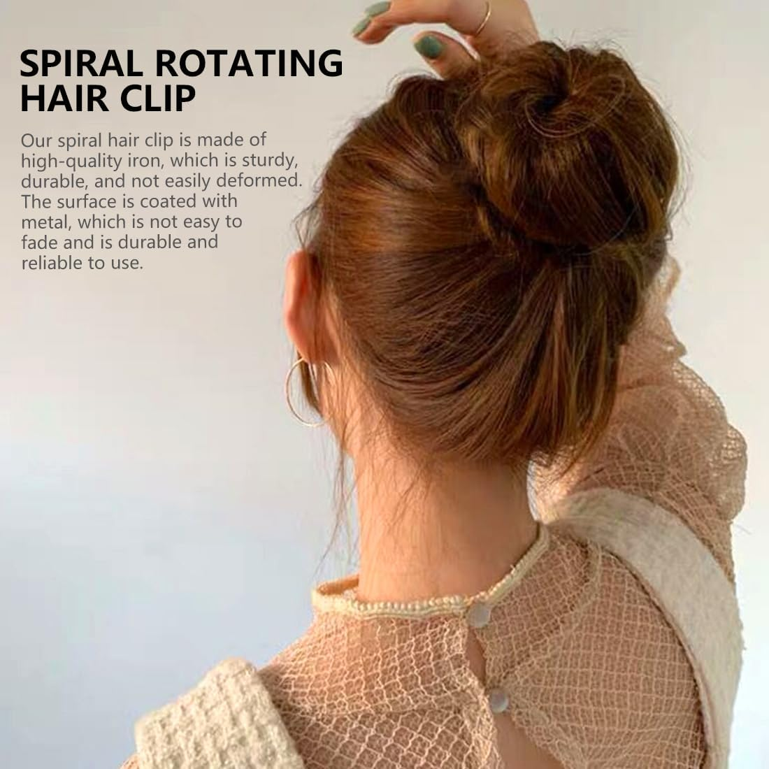 BEPSYOM Pack of 20 Spiral Hair Clips Hair Accessories for Hair Styling Suitable for Various Hairstyles Black and Brown image number 3