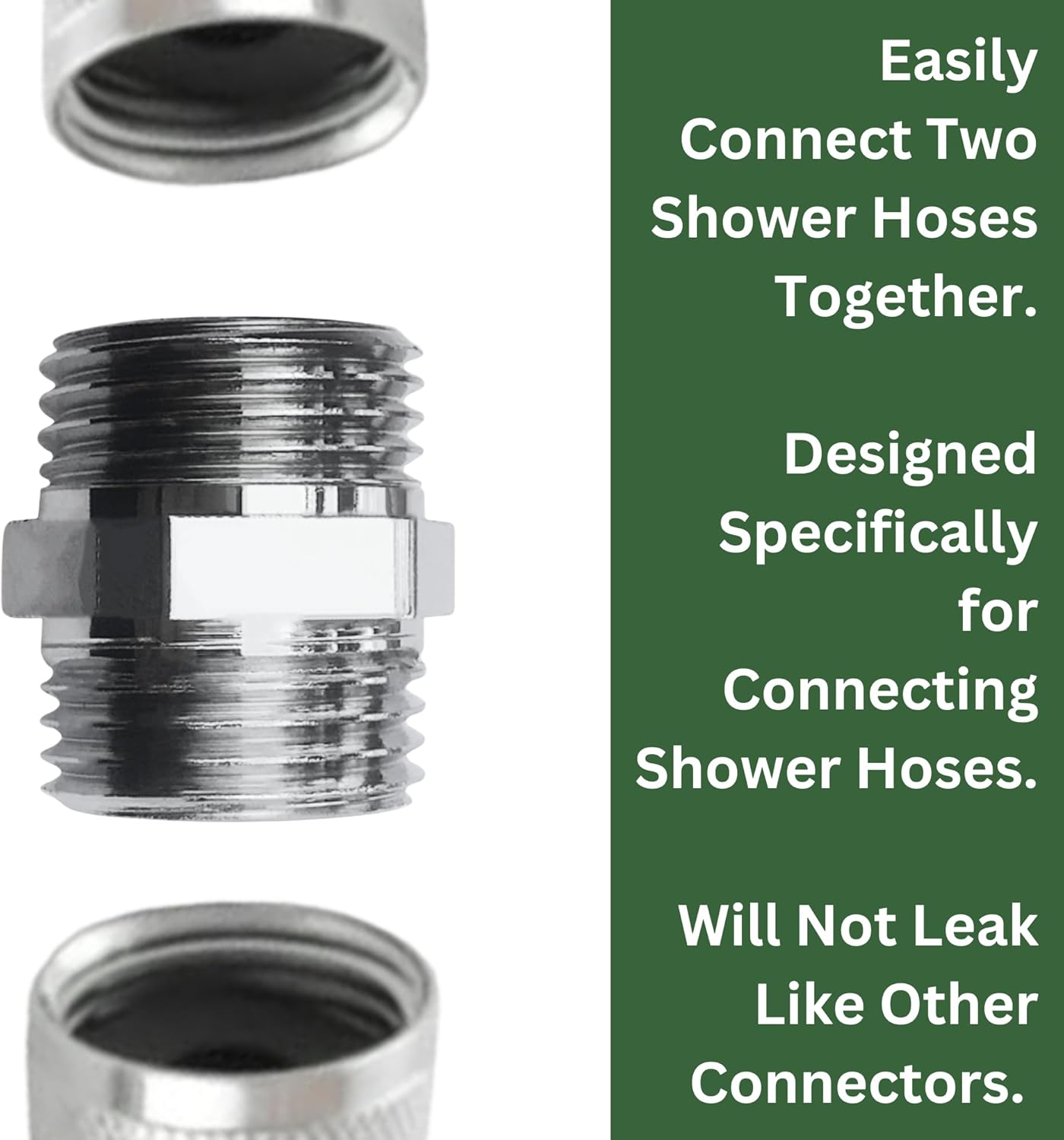 Shower Hose Extension - Shower Hose Extender - Easily Connects Two Shower Hoses Together - Solid Brass image number 4