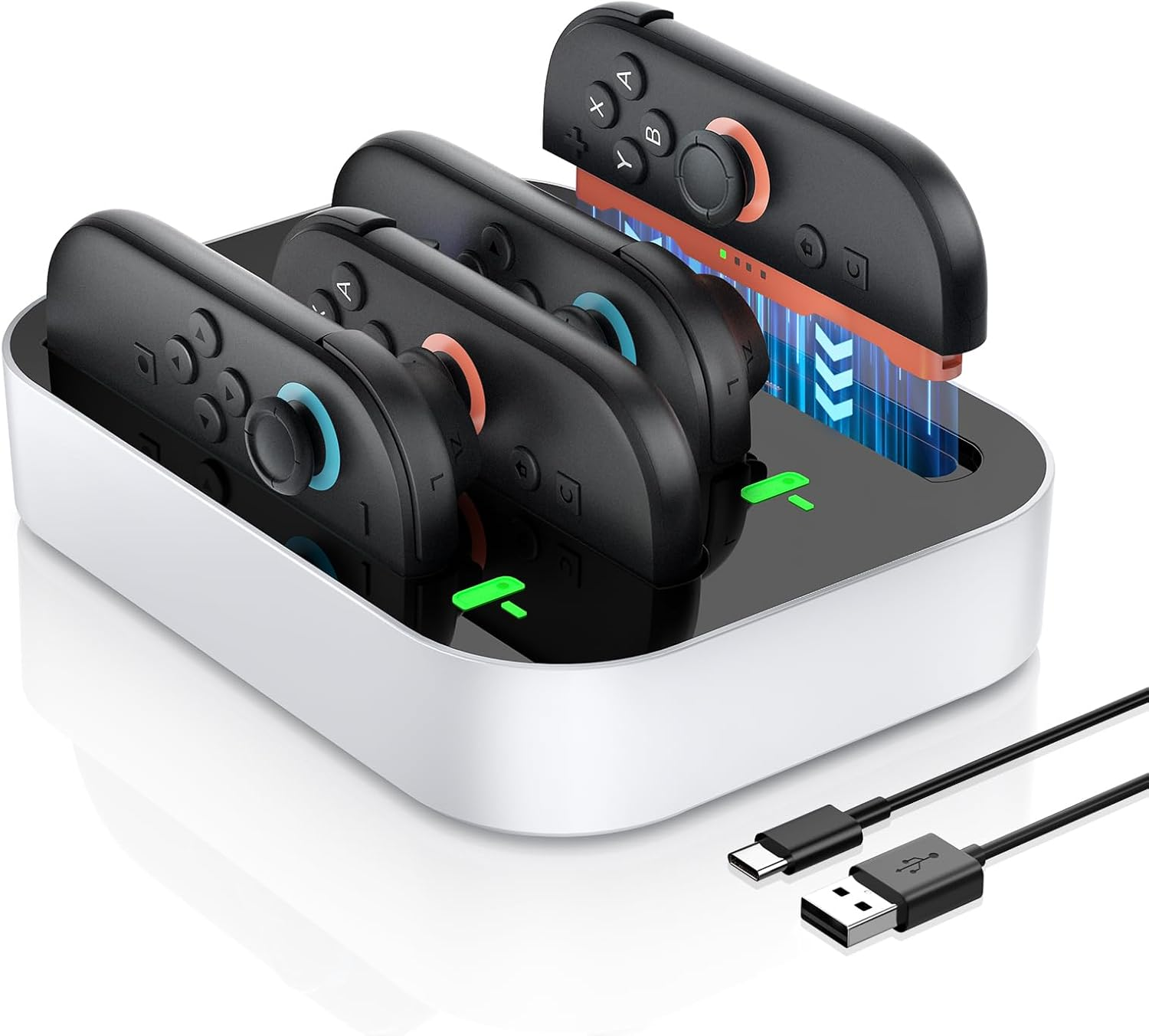 Newdery Controller Charger for Nintendo Switch 2 Joy Con, 2.5H Fast Charging Dock with LED Indicator for Joycon 2 Controllers, 4-In-1 Charged Docking Station for Switch 2 Joycons Accessories image number 2