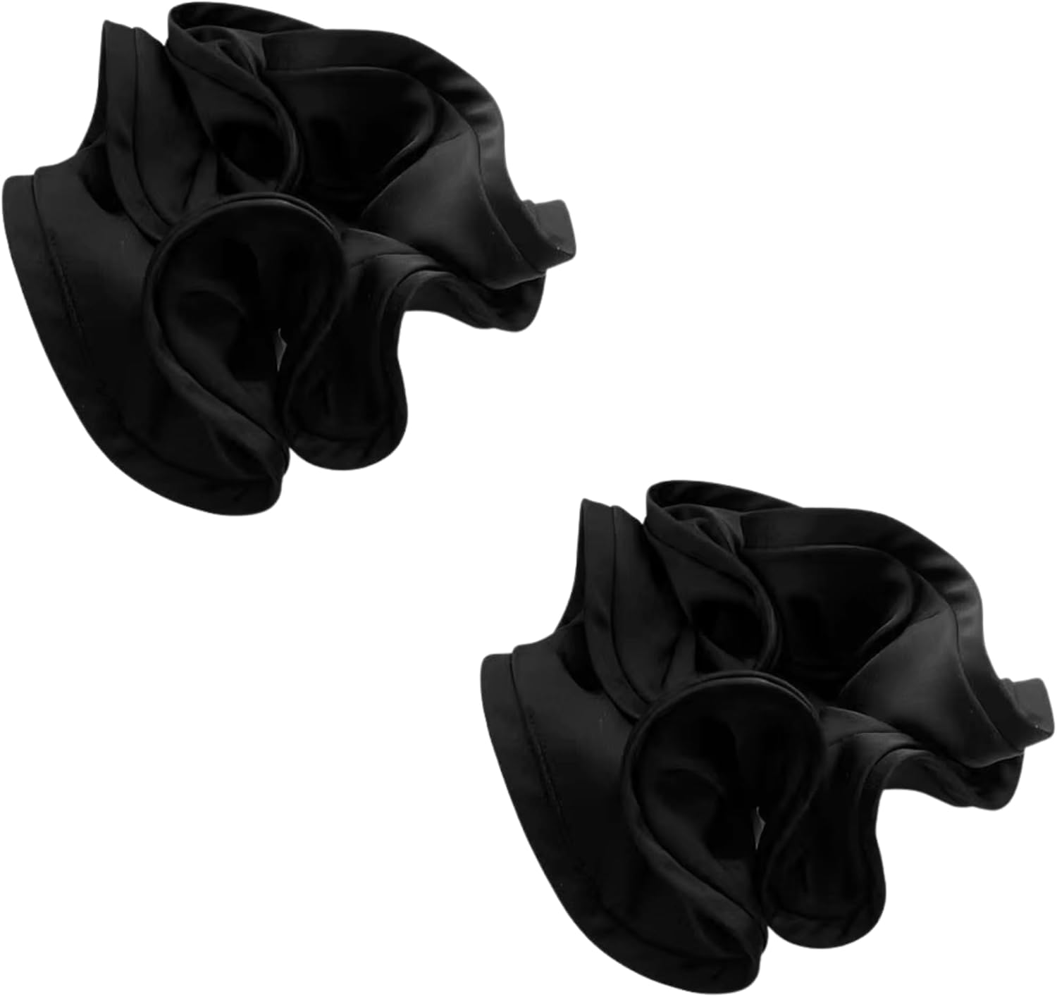 Specora Satin Scrunchie Black - Pack of 2 Hair Bobbles for Women - Gentle on Hair & with Elegant Shine image number 6