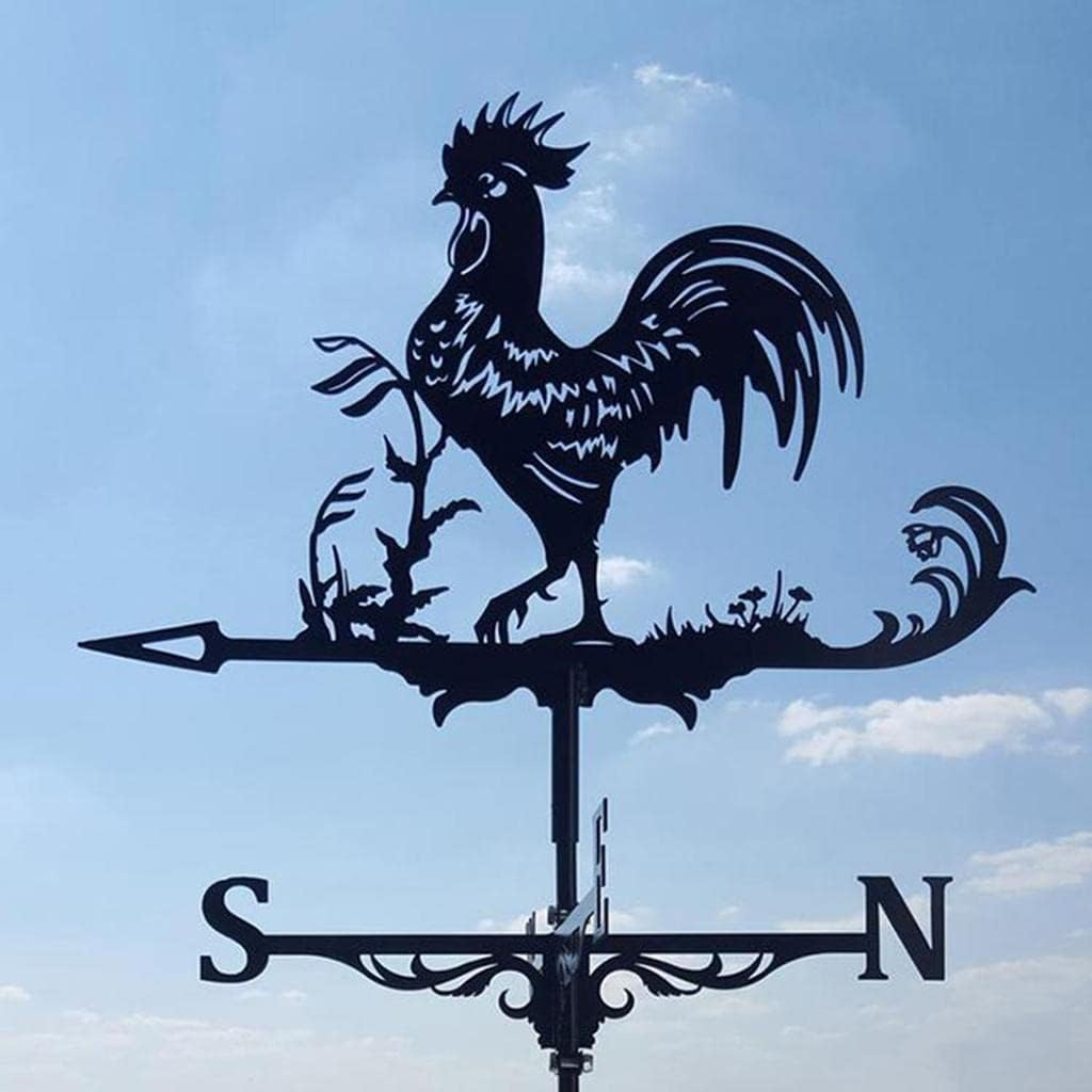 Blesiya Metal Rooster Weathervane Roof Mount Weather Vane Outdoor Farm Barn Ornament