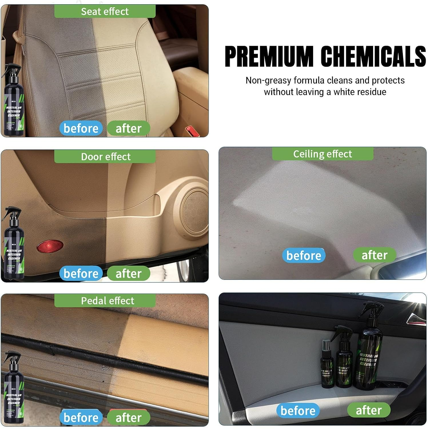 Solution Finish Black Trim Restorer, Multi Purpose 100Ml Car Mat Cleaner, Automotive Care Supplies for Interior Home Maintenance Detailing Upholstery image number 2