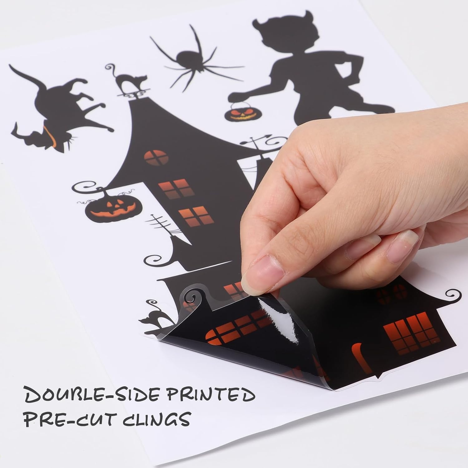Ekkovla Halloween Window Stickers, 9 Sheets Halloween Window Cling Decals for Halloween Party Decoration Glass Window Home Decor Indoor and Outdoor image number 2