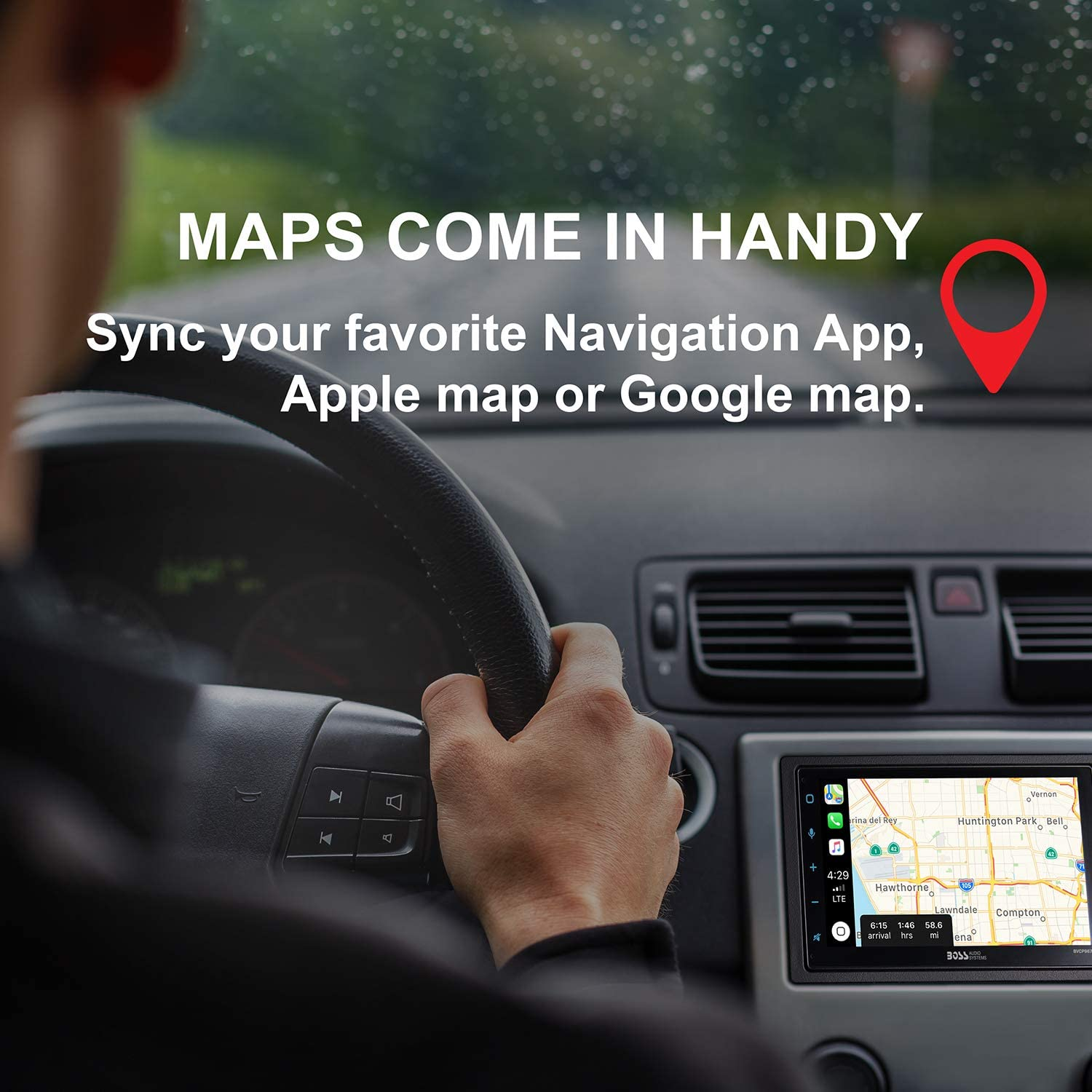 BOSS Audio Systems BVCP9685A Car Stereo - Apple Carplay, Android Auto, 6.75 Inch Double Din, Touchscreen, Bluetooth Audio and Calling, AM/FM Radio Receiver, No CD DVD Player image number 1