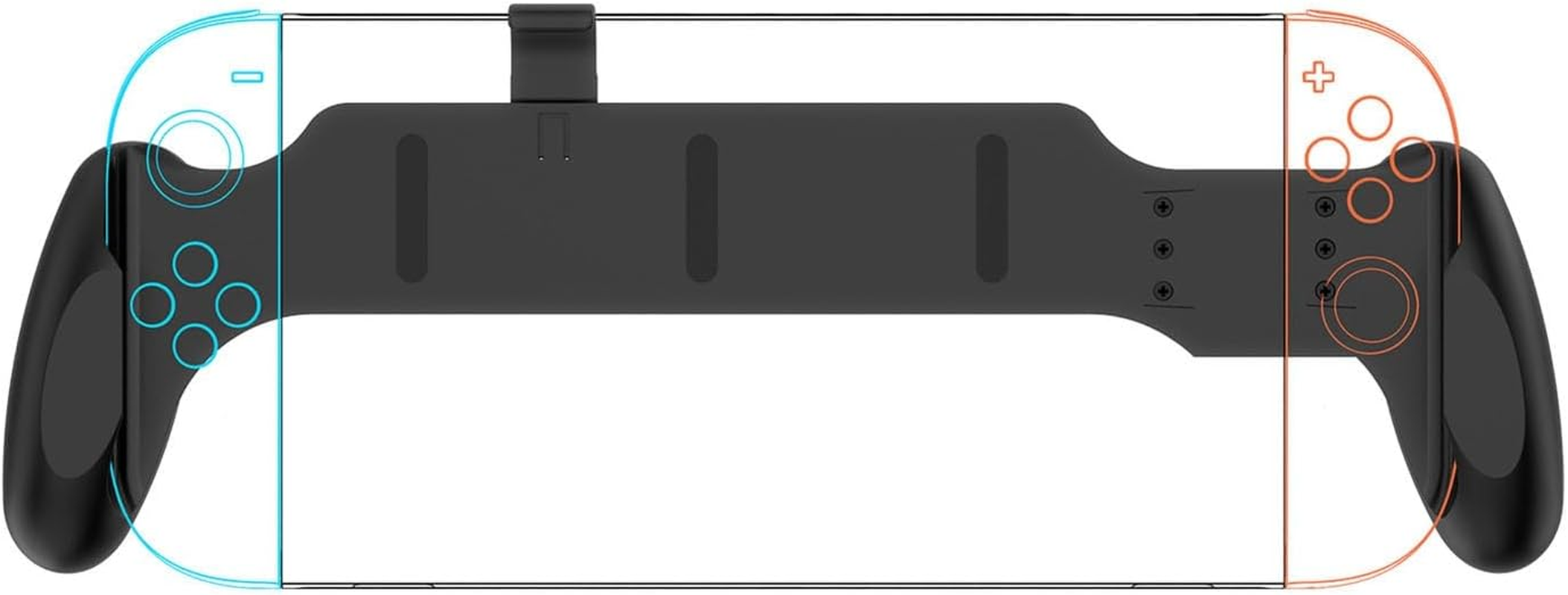 Grip for 2 (2025)/Switch/Switch Oleds/Switch Organic Light Emitting Diode, Asymmetrical Design, Comfortable & Ergonomic Handle Grip for (Black)