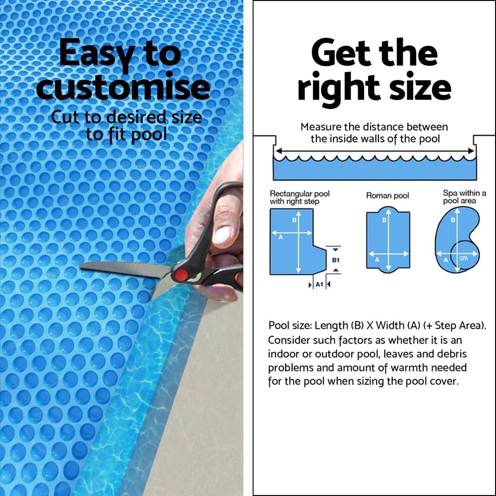 Aquabuddy Pool Cover 600 Micron Bubble Heat Solar Blanket Shed Blue 6.5X3M image number 4