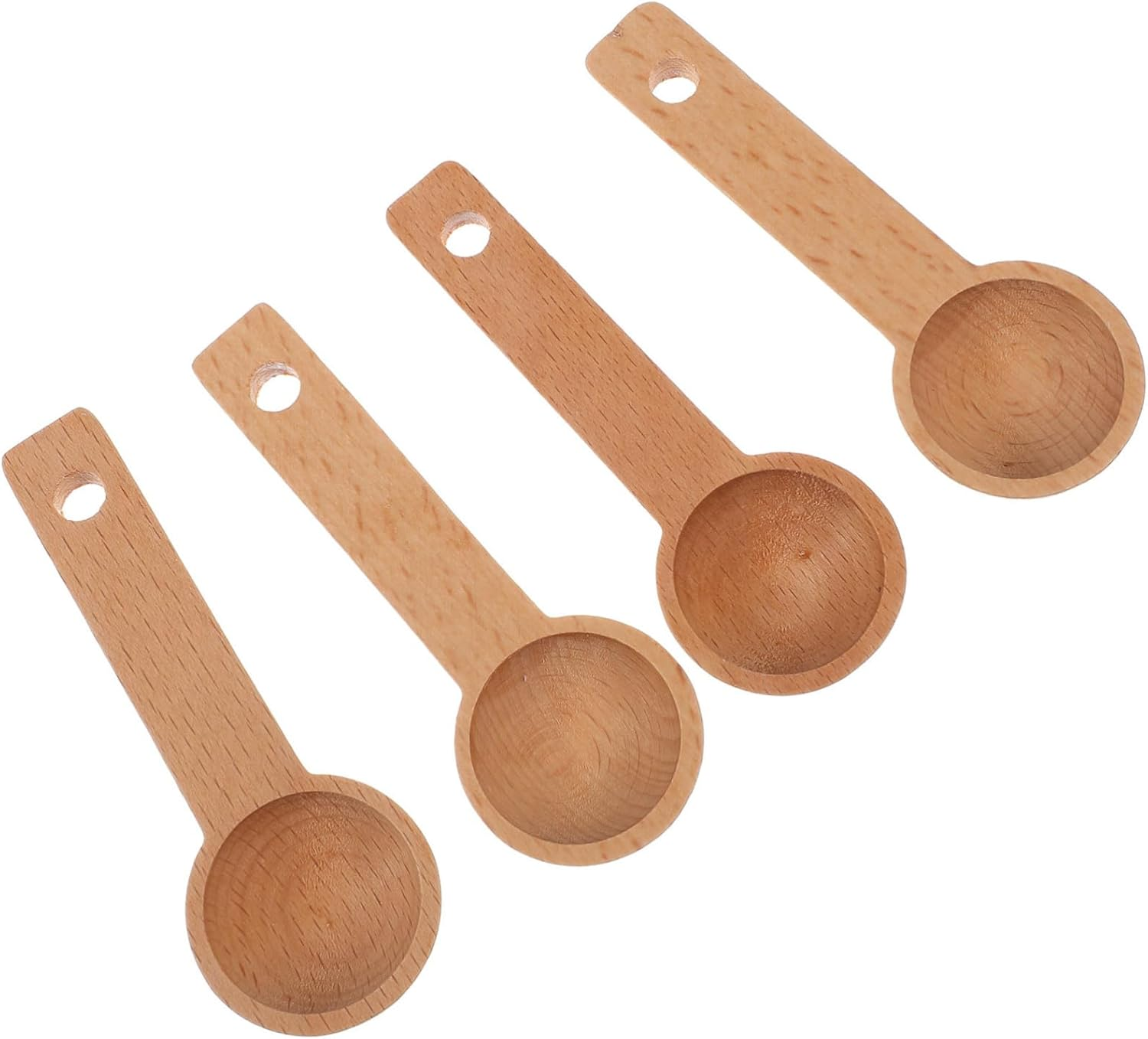 ABOOFAN 4Pcs Wooden Coffee Measuring Spoons Small Scoops for Ground Beans and Tea Solid Wood Kitchen Tools for Accurate Coffee Powder Measurement image number 4