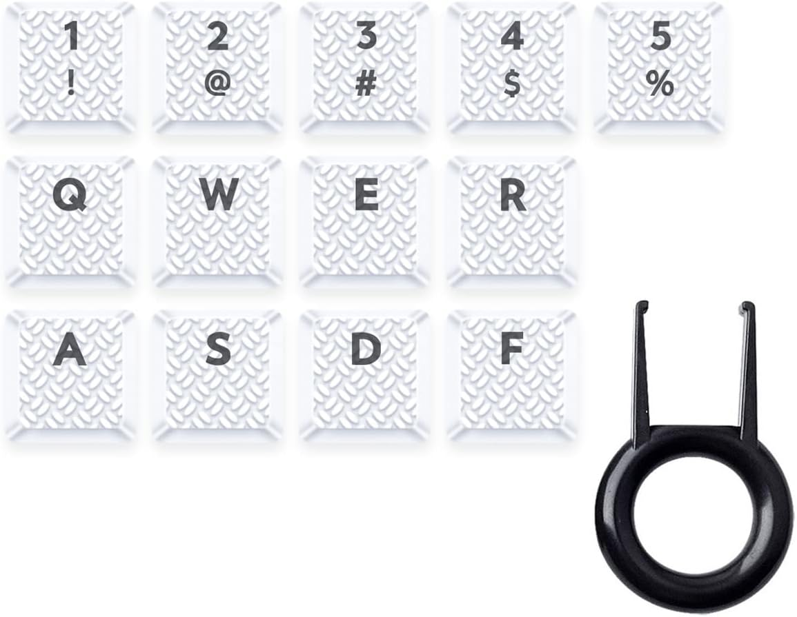 Texture Tactility Backlit Keycaps Key Cap Replacement for GL Tactile Switch Logit G813 G815 G913 G915 TKL RGB Mechanical Gaming Keyboard (13 Keys, White) image number 6