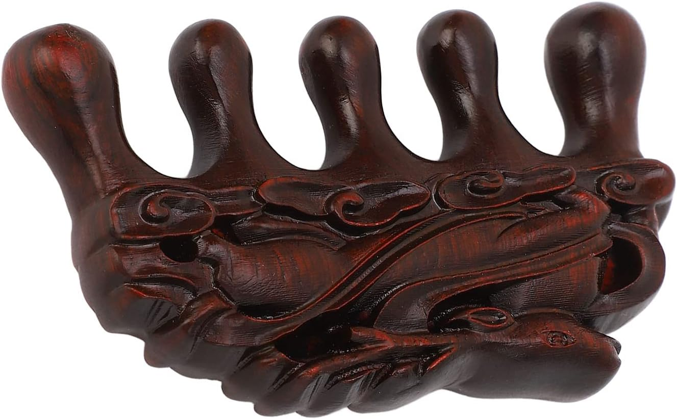 Meridians Comb Static 5 Teeth Head Scalp Wood Massage Comb image number 1