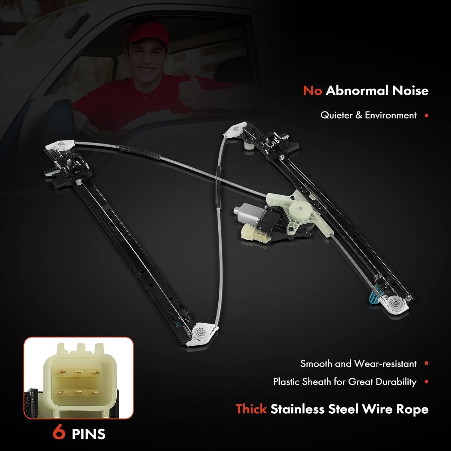 Frankberg Window Regulator with Motor 4/5-Door 6-Pin Front Right Compatible with Discovery V L462 All Engines SUV 2016-2021 LR083210 image number 5