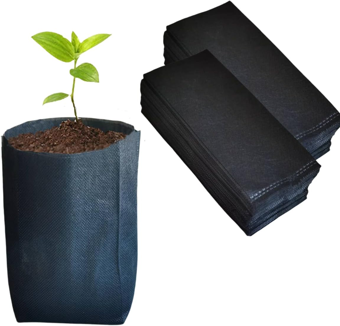 Gardtree Plant Nursery Bags 11.7&rdquo; X 13.5&rdquo; 50PCS, Non-Woven Biodegradable Plant Grow Bags Fabric Seedling Starter Pots for Vegetable Flower Fruit Saplings Tree, Home Garden Supply