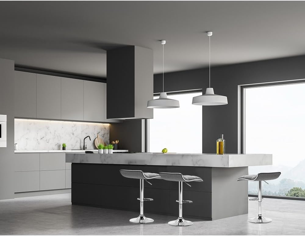 Artiss Bar Stools Stool Set of 2 Adjustable Kitchen Swivel Counter Barstools Dining Chair Chairs Gas Lift Fabric Grey in 68-81Cm Seat Height Floor for Home Bar Dining Room Cafe Outdoor Indoor