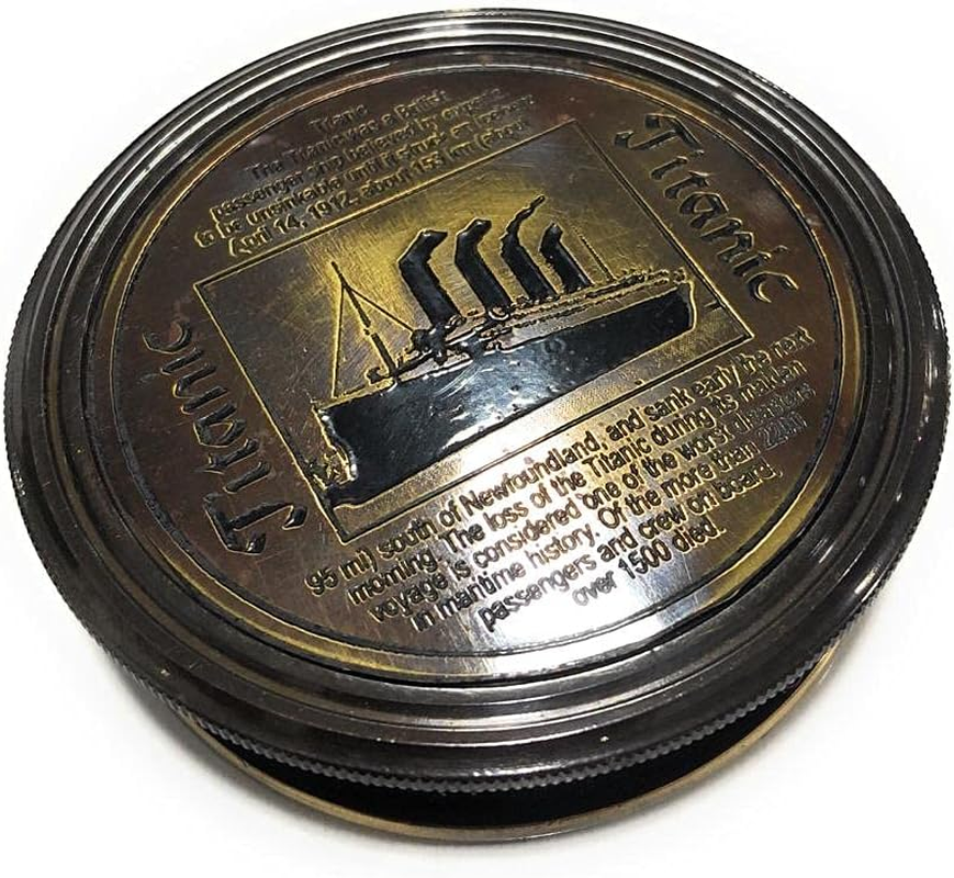 NAUTICALMART Titanic Antique Style Brass Compass Engraved Pocket Compass Unique Gift Baptism Gifts Missionary Gifts Birthday Gifts Love Gift image number 4