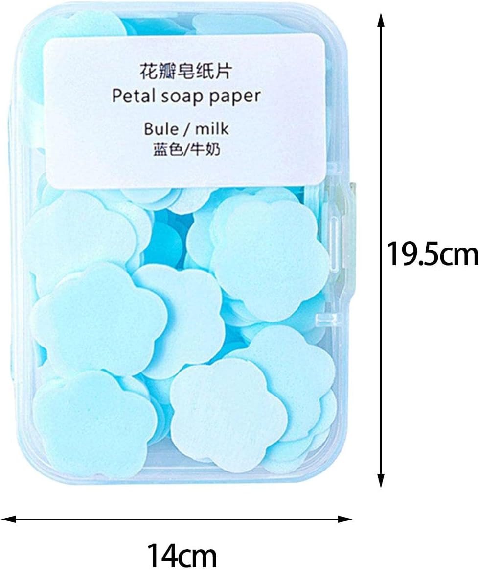 Harayaa 400X Small Portable Soap Sheets, Disposable Flower Petal Soap Flakes Travel Supplies Hand Soap Paper Sheets for Outdoor Children and Adults, Mixed Color image number 5