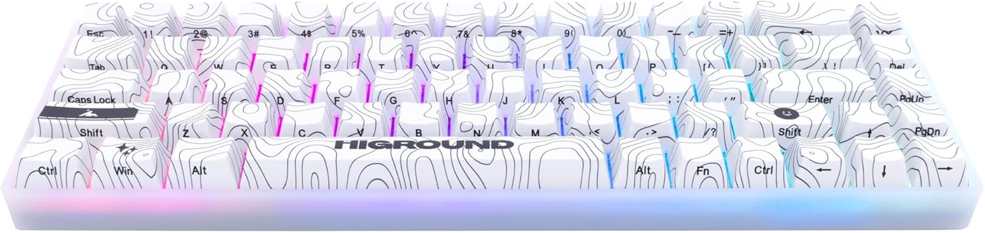 Higround Trailhead 65% Mechanical USB Wired Gaming Keyboard, TTC Linear Custom Switches, Programable RGB, Hot-Swappable, Deep Thock Creamy Sounding PC Keyboard, Pre-Lubed (SNOWSTONE) image number 3