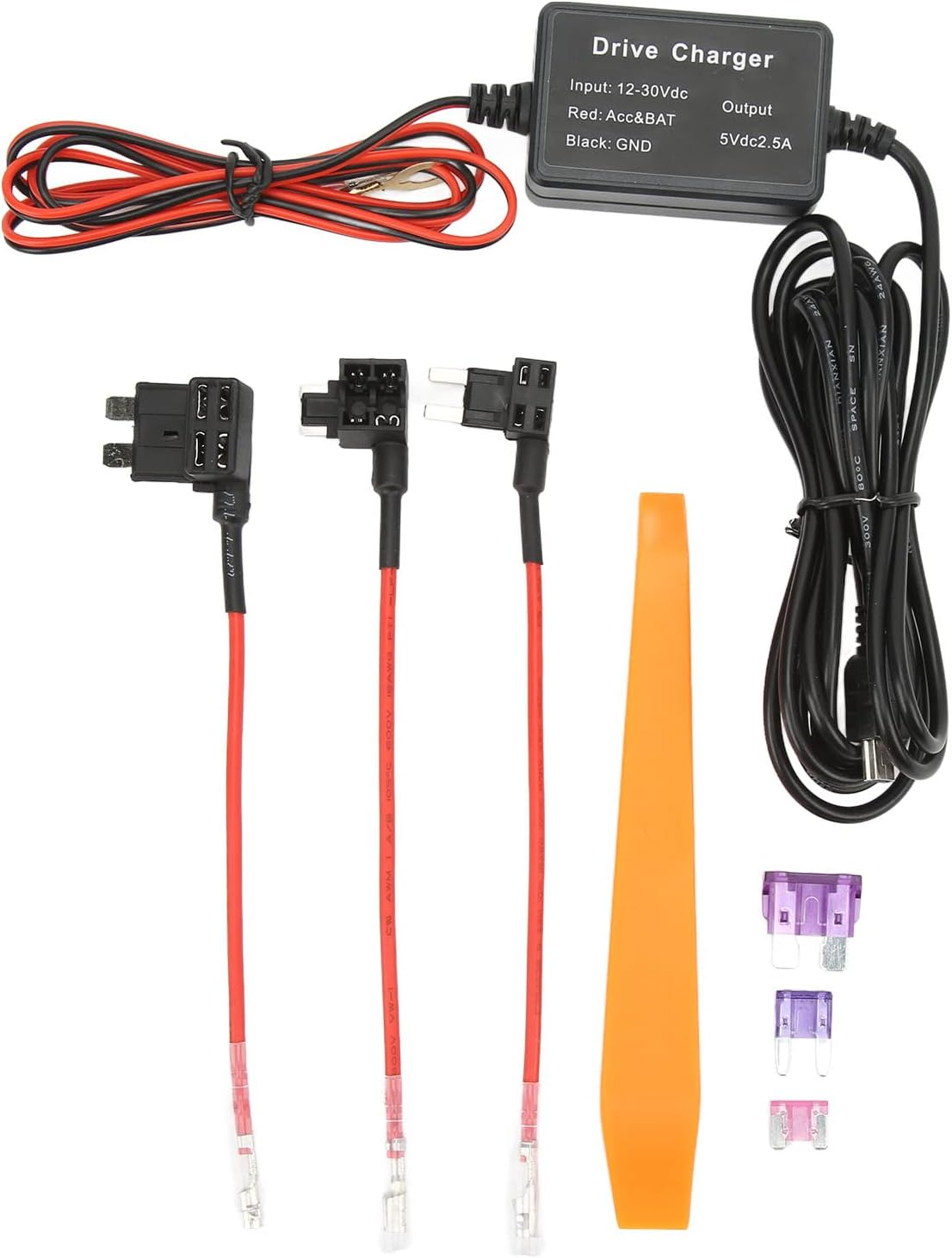 Dash Cam Hardwire Kit, MINI USB with High Performance Dash Cam Hardwire Kit Hardwire Kit for GPS Navigator image number 1