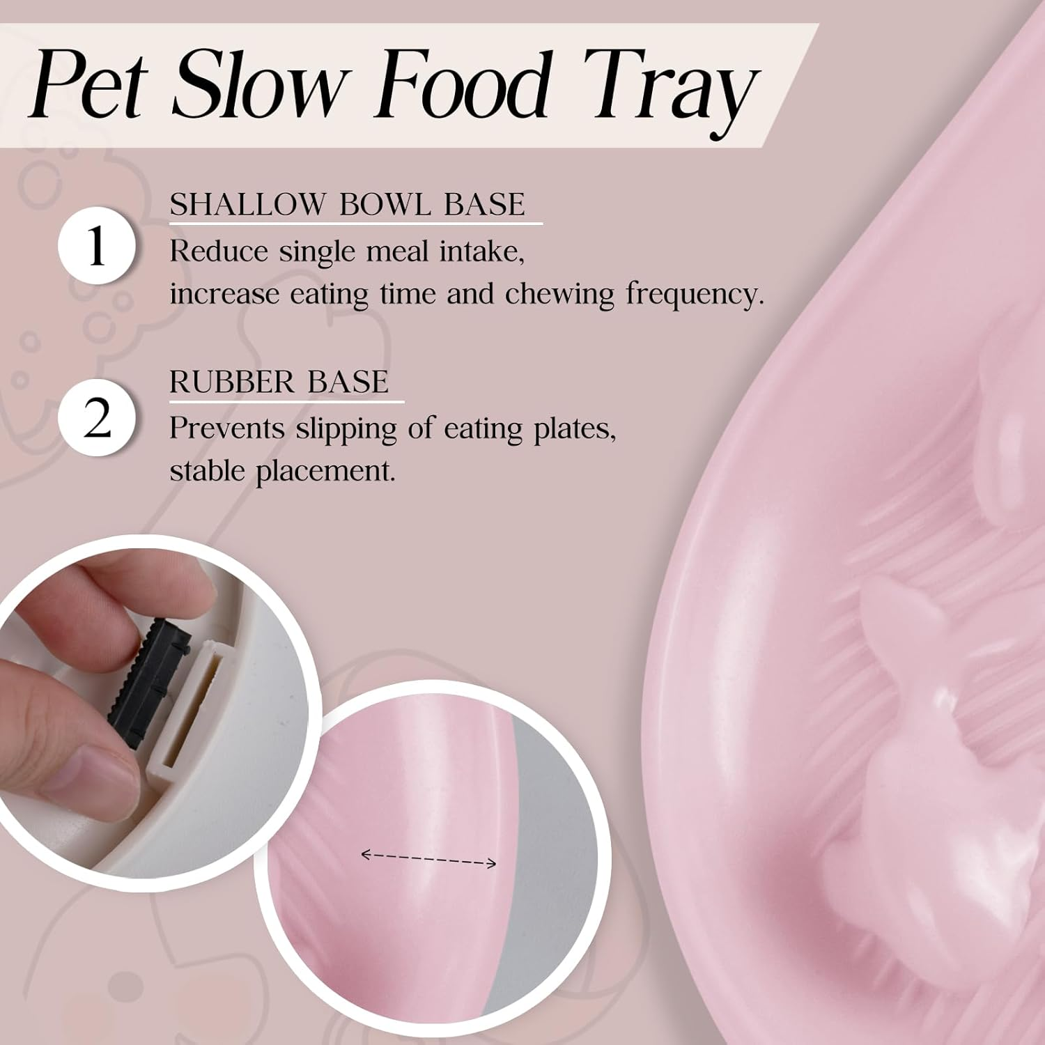 MEGAVOW Pack of 2 Dog Bowls, Slow Feeder, Interactive Pet Feeding Bowl, Slow Feeding Dog Bowl, Cat Bowl, anti Sling Bowl, Slow Feeder for Dogs and Cats, Reduces Swallowing and Overeating image number 5