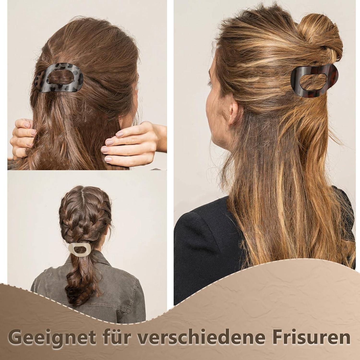 Alethron Pack of 6 Flat Hair Clips for Women, Classic Multi-Colour, Hair Clip, Medium Flat Women'S Hair, Strong Hold Side Hair Clips, Strong Hold for Thick and Thin Hair image number 2