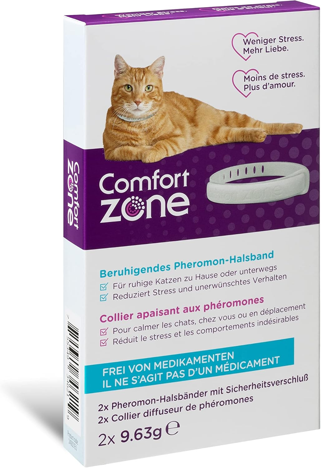 Pheromone Calming Collar for Cats Helps Them Feel Safe and Satisfied, Be Calm and Reduce Stress, Anxiety and Unwanted Behavior, Pack of 2 Collars image number 3
