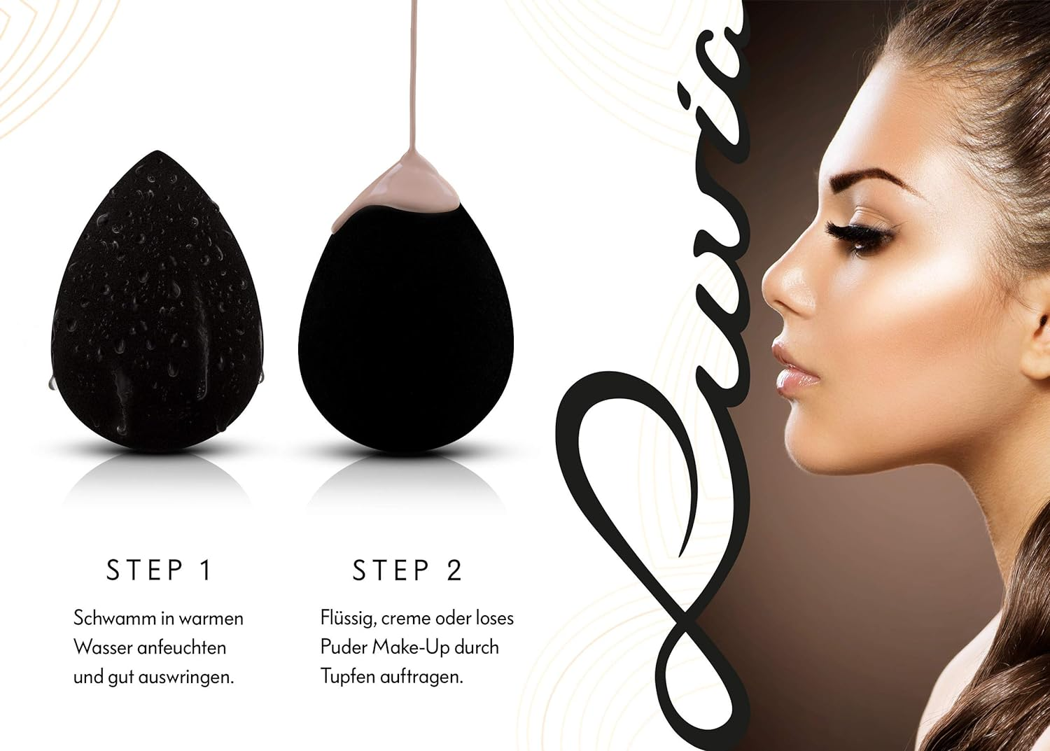 Luvia Beauty Blender Sponge - Make-Up Egg - Extra Soft Blending Sponge - in Timeless Black - Cosmetic Sponge