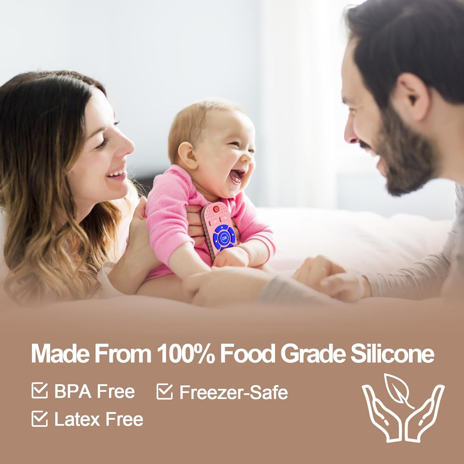 Baby Teething Toys - 2PCS Silicone Teether Toys, Diswash Safe Baby Toys, Teething Toys for Baby (Black+White) image number 6